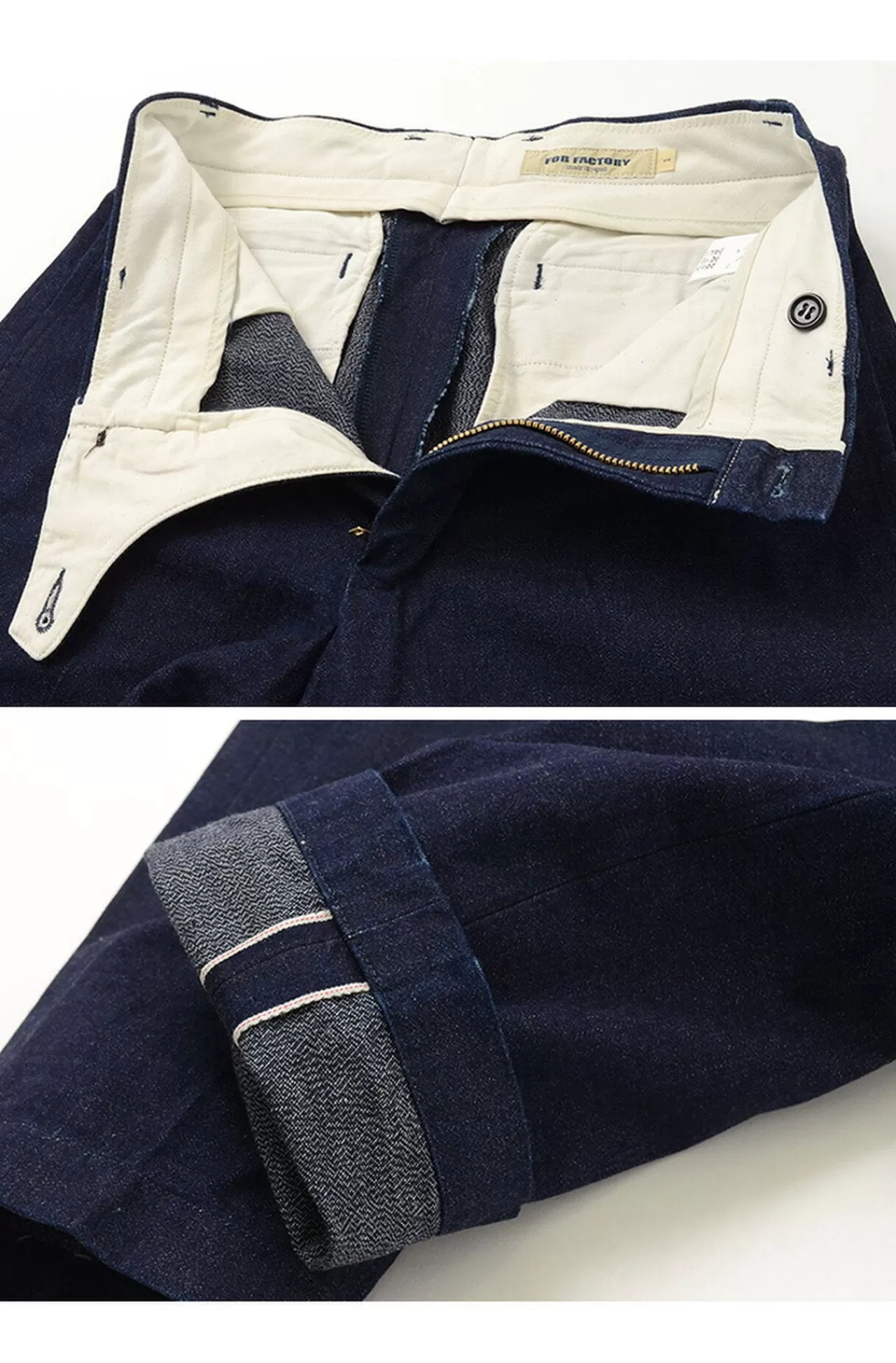 FOB FACTORY Trousers>F0481 Heritage Denim Trousers Onewash