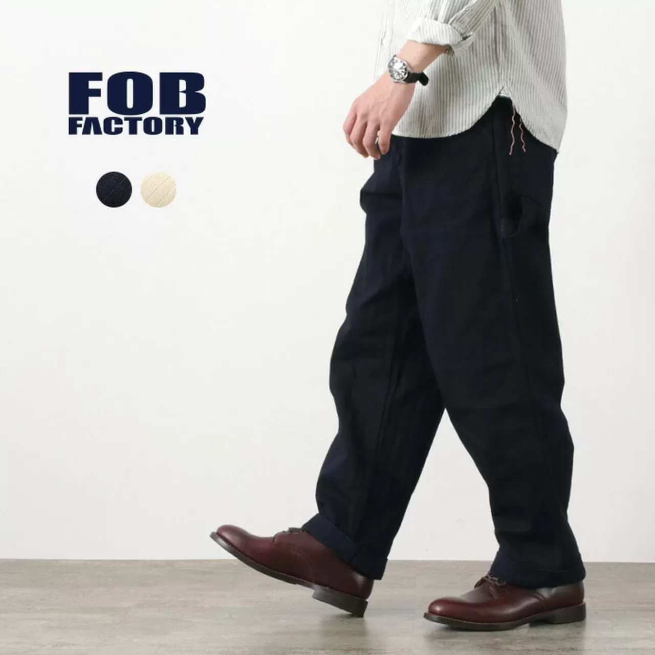 FOB FACTORY Trousers>F0485 Hbt Painter Pants