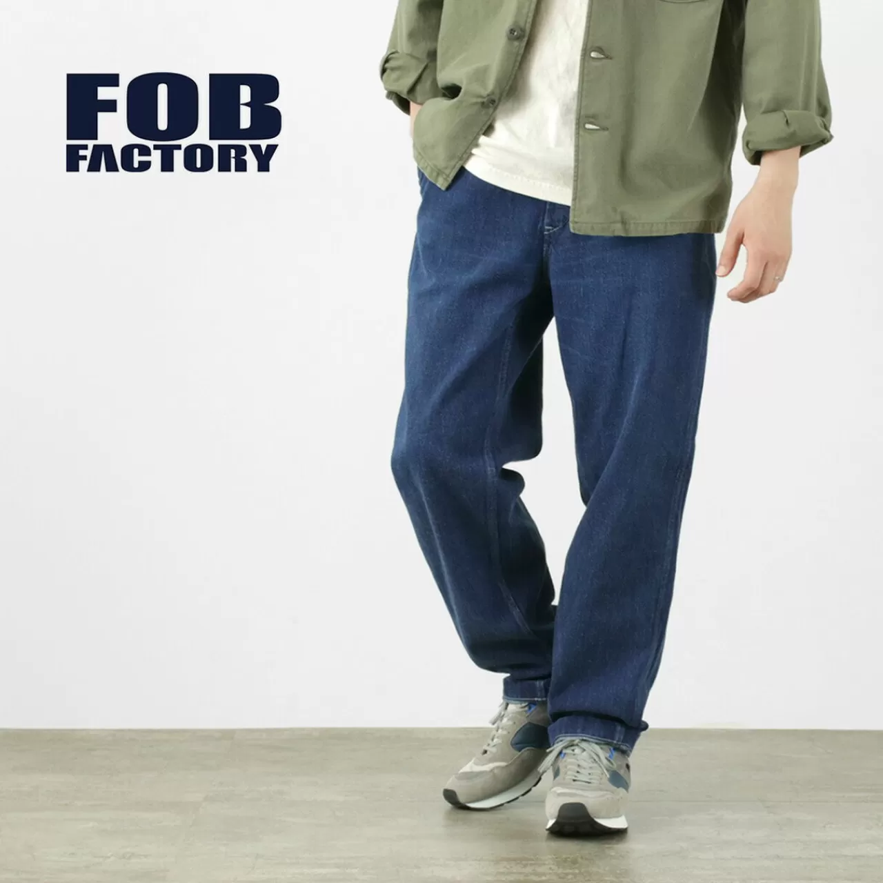 FOB FACTORY Trousers>F0511 Ww2 Denim Deck Trousers, Used Finish Usedfinish