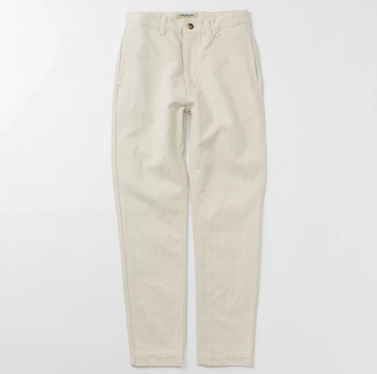 FOB FACTORY Trousers>F0516 Cotton Hemp Herringbone Trouser