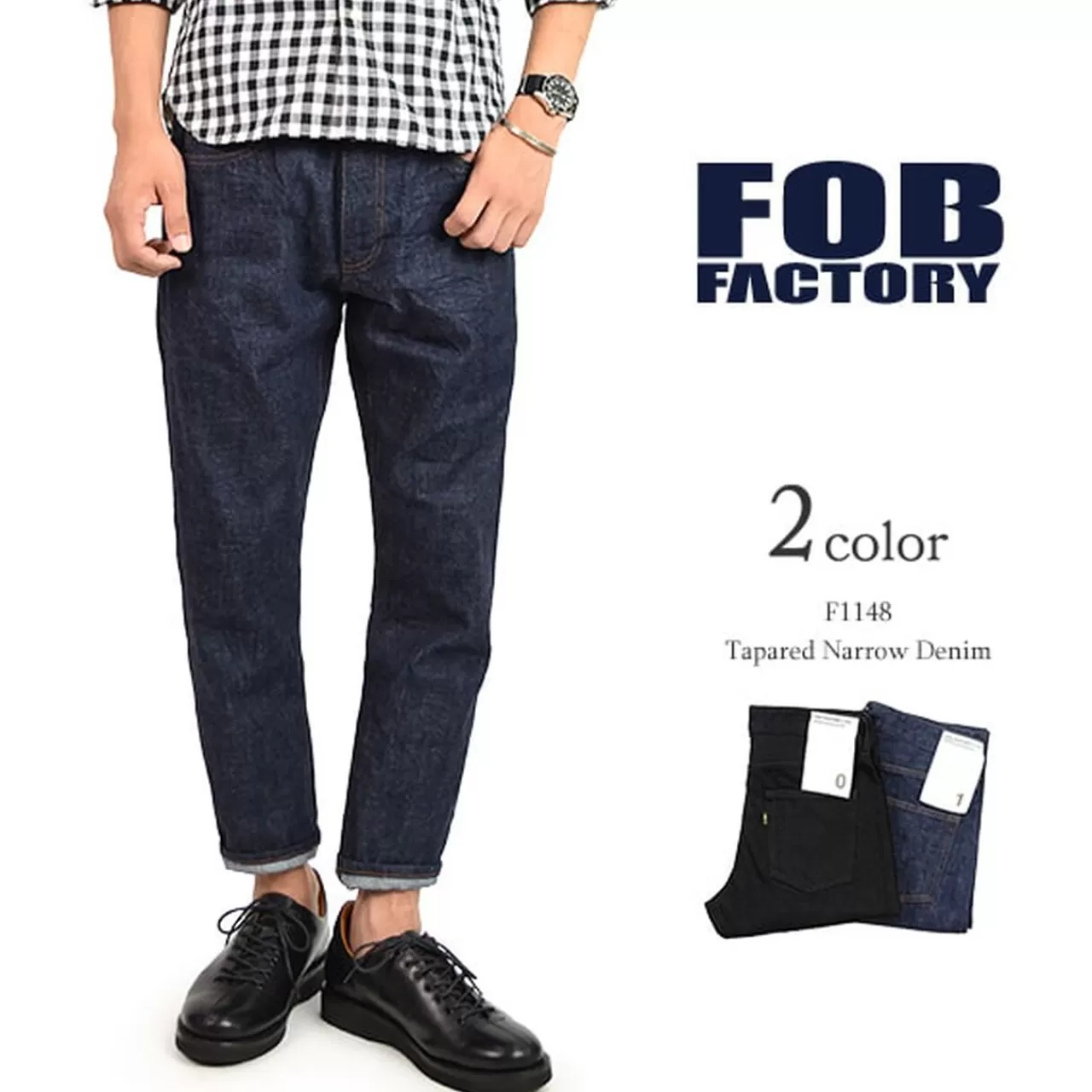 FOB FACTORY Trousers>F1148 Denim Narrow 5P Ankle Cut