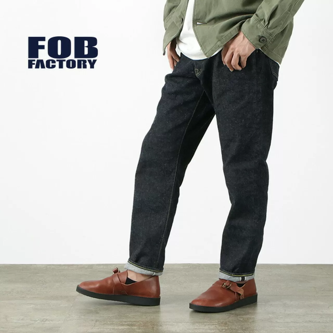 FOB FACTORY Trousers>F150Ww2 Selvedge Denim 5P Onewash