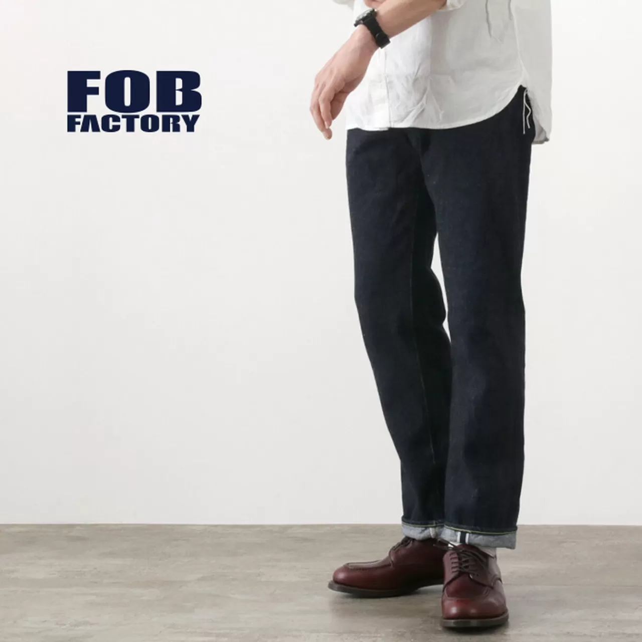 FOB FACTORY Trousers>F151 Selvedge Xx Denim Trousers Onewash