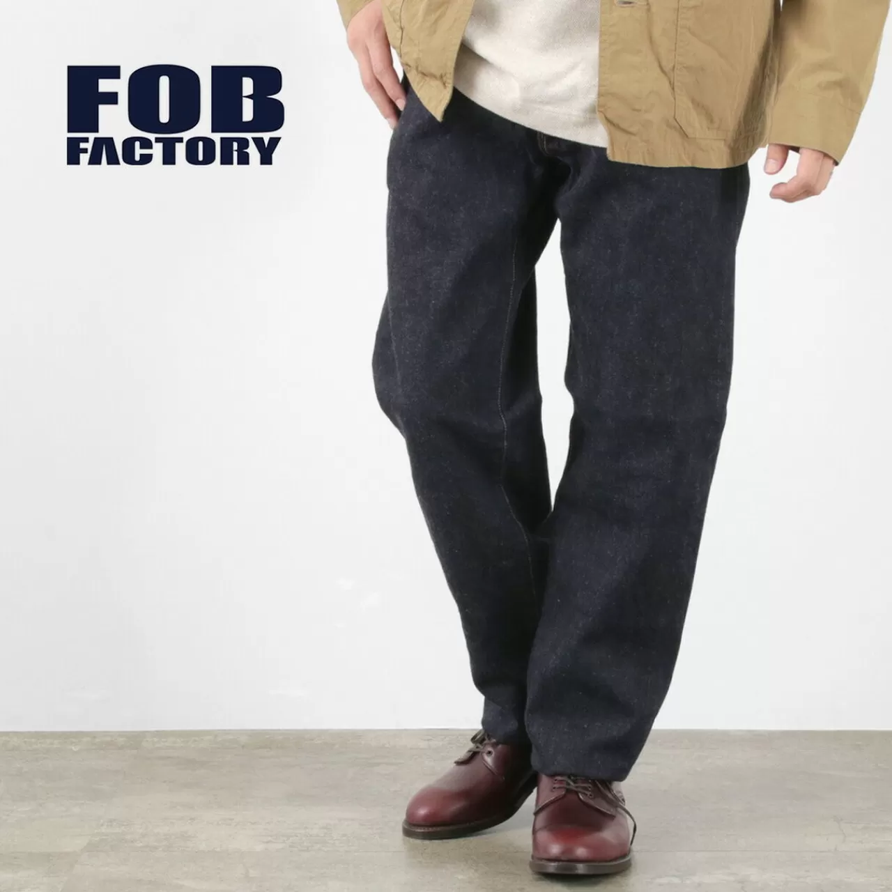 FOB FACTORY Trousers>F165 Selvedge Garage Denim Onewash