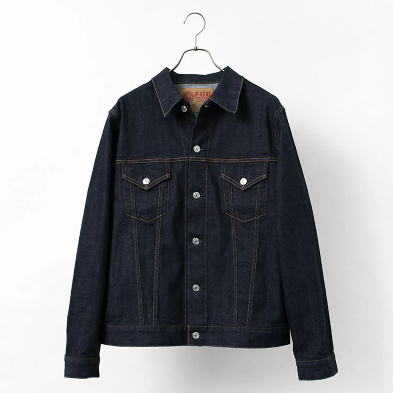 FOB FACTORY Jackets>F2309 Stretch Selvage Denim Jacket Onewash