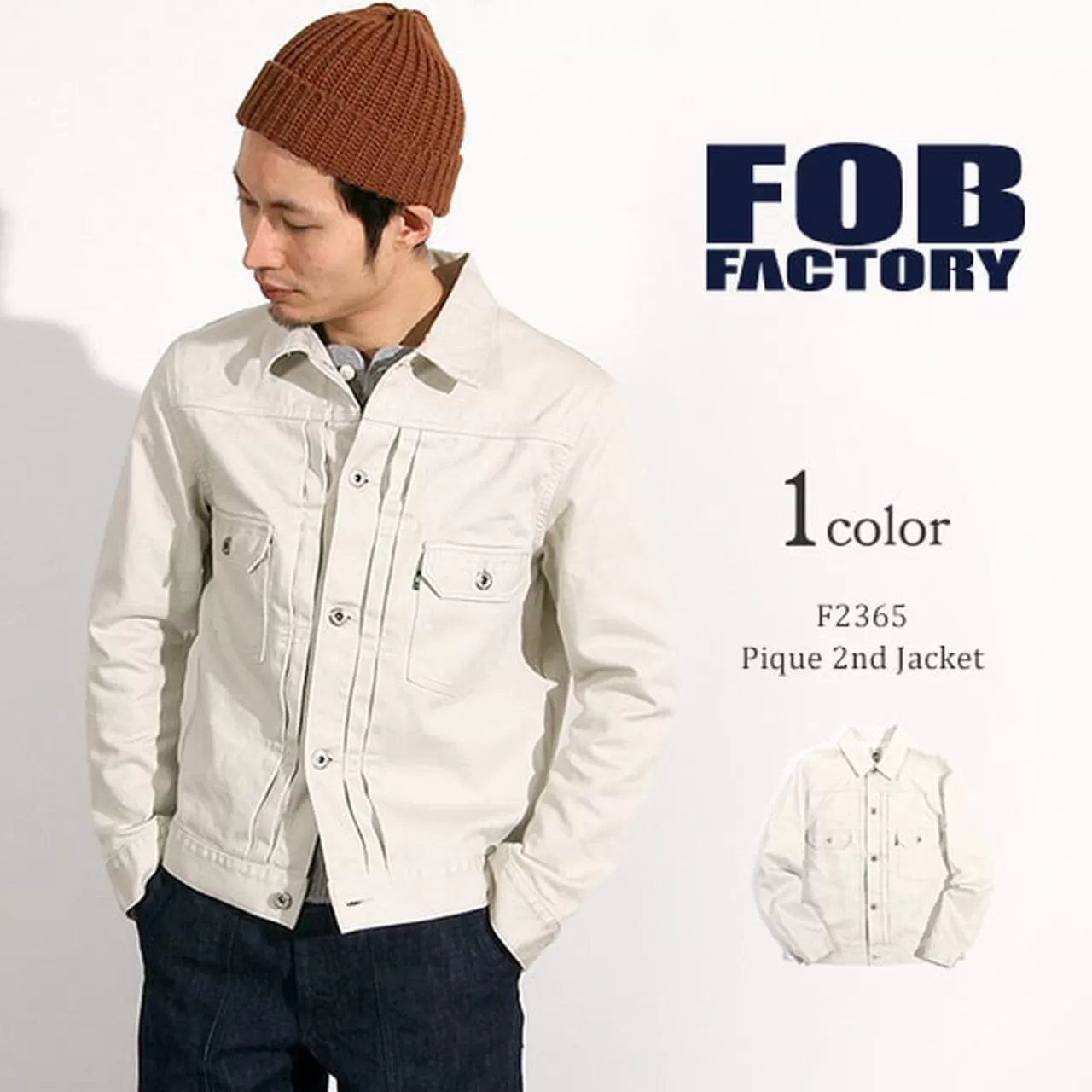 FOB FACTORY Jackets>F2365 Pique 2Nd Jacket Ivory