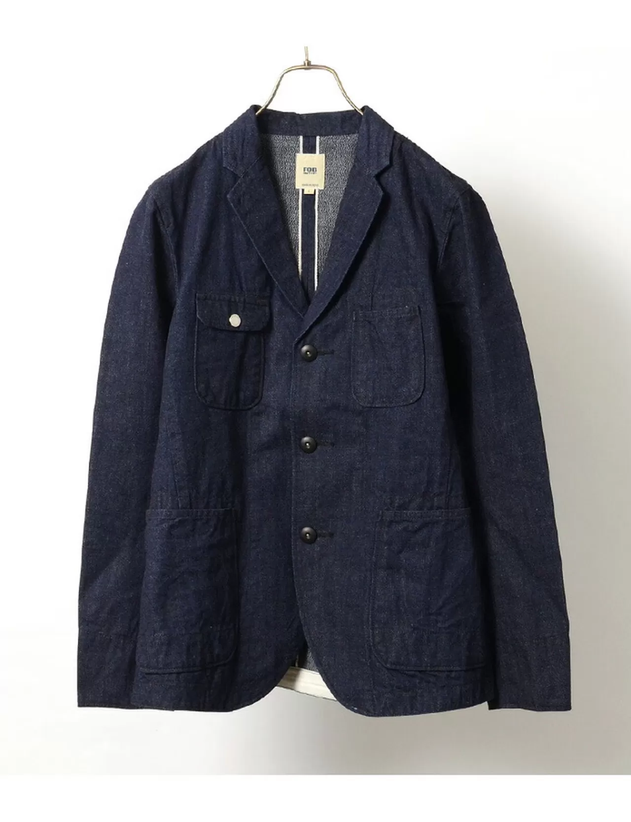 FOB FACTORY Jackets>F2398 Engineer Denim Jacket Onewash