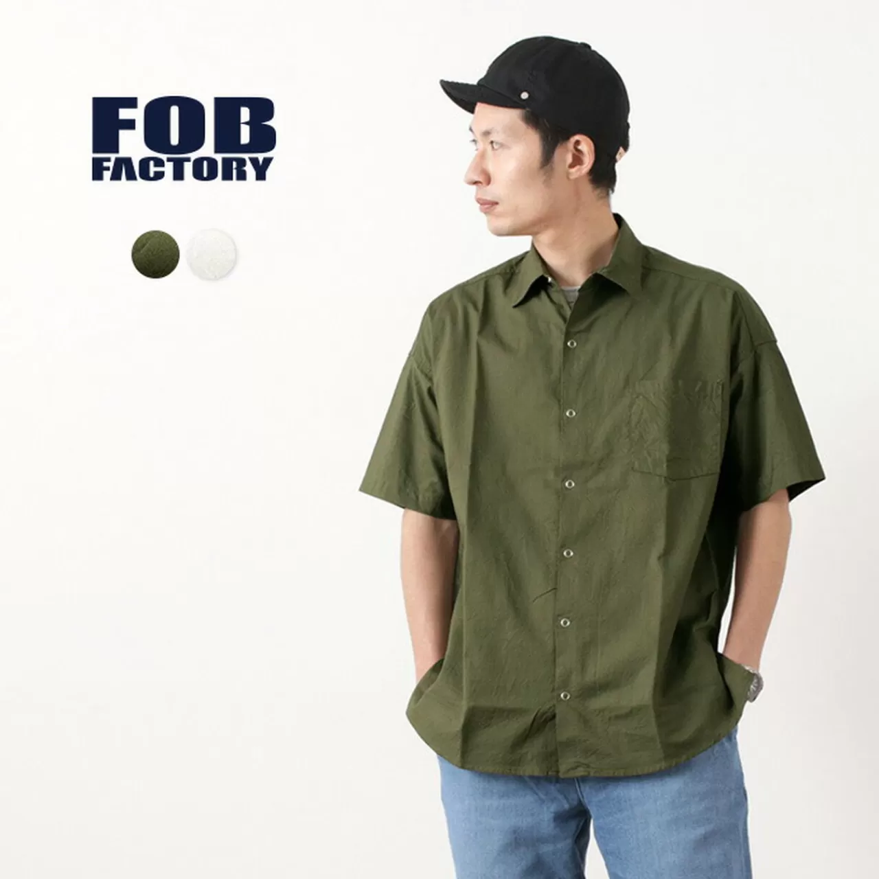 FOB FACTORY Short Sleeves>F3447 Half Sleeve Military Ball Shirt