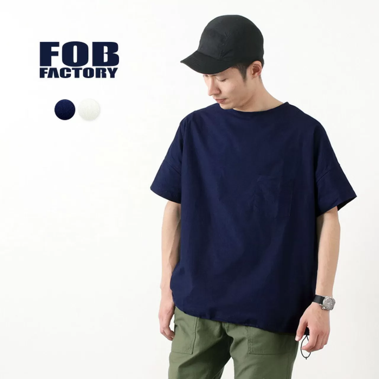 FOB FACTORY Short Sleeves>F3450 Relaxed Cloth T-Shirt