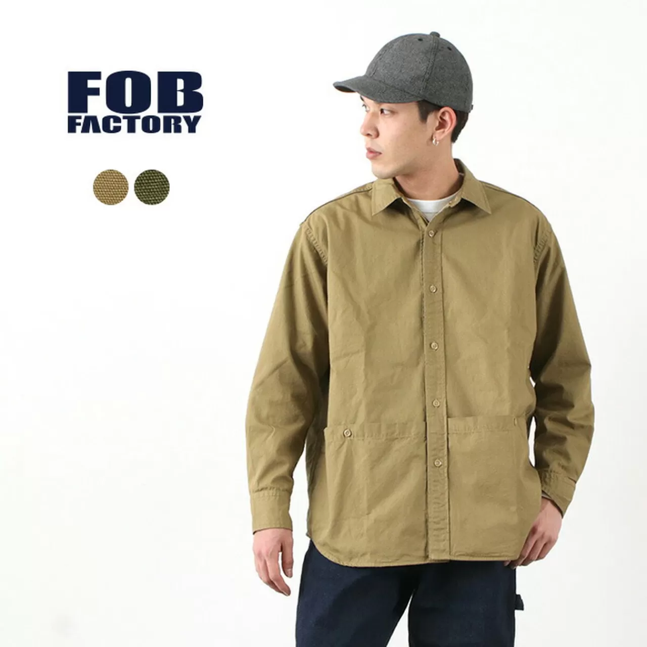 FOB FACTORY Long Sleeves>F3459 Gardening Shirt