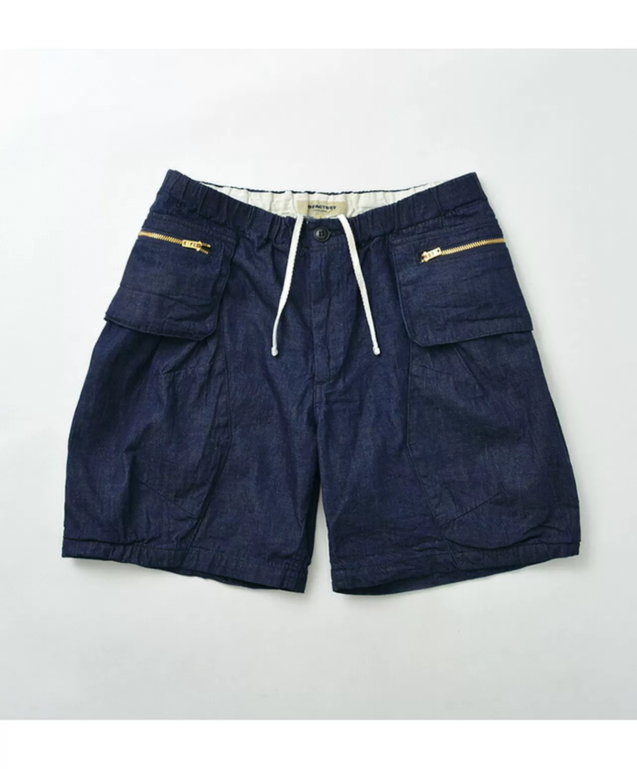 FOB FACTORY Shorts>F4166 Denim Camp Shorts Onewash