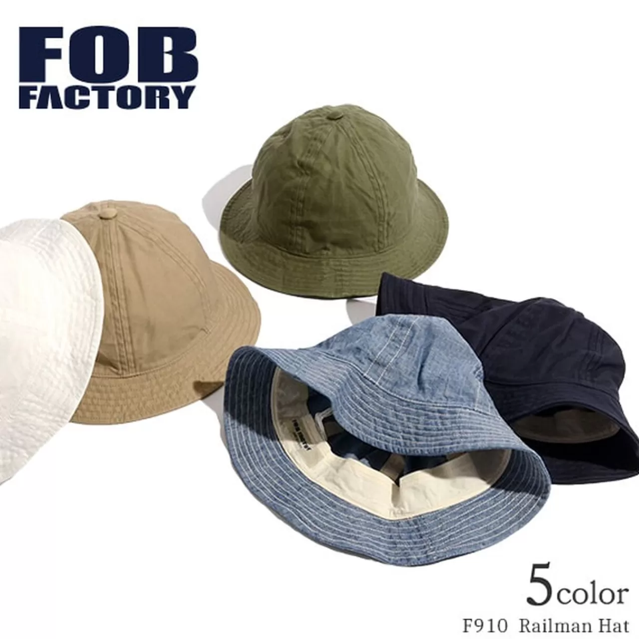 FOB FACTORY Hats>F910 Reileman Hat