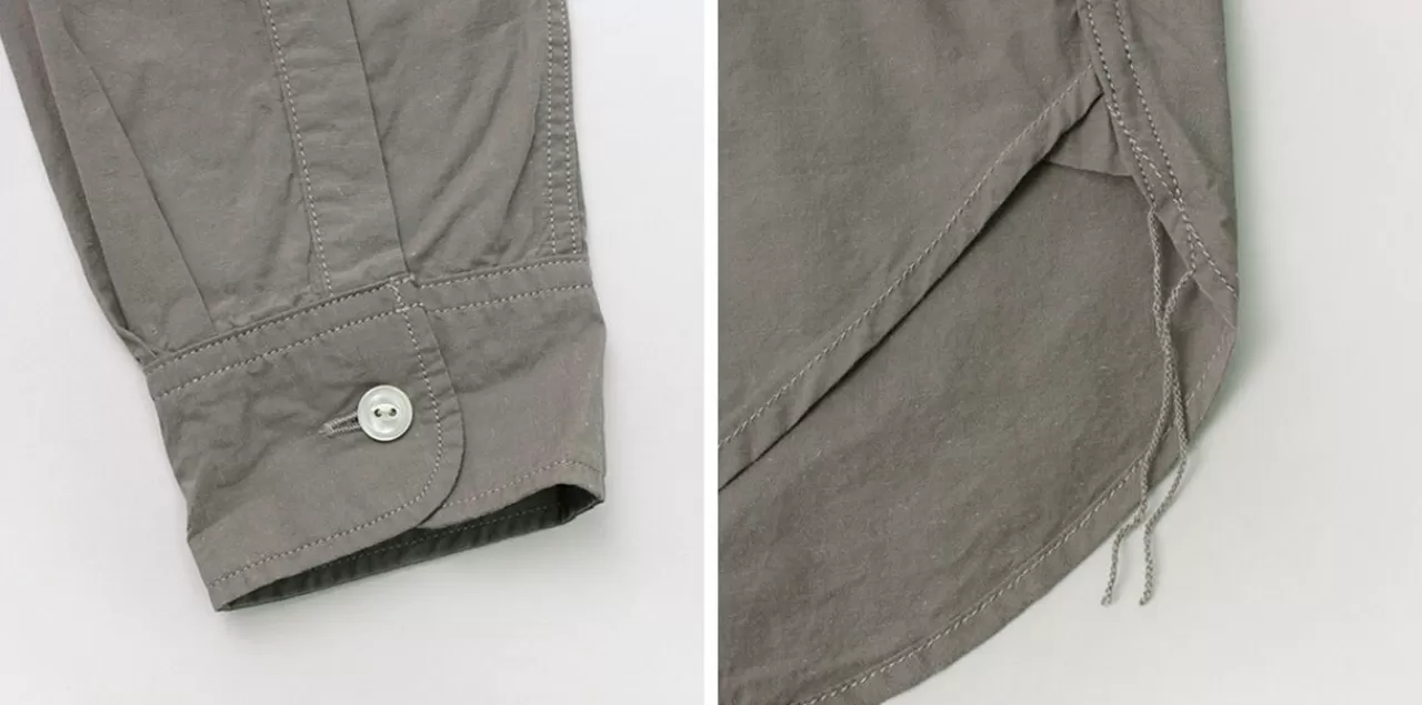 FOB FACTORY Long Sleeves>Frc005 Special Order Military Dump Band Collar Shirt, Long Sleeves