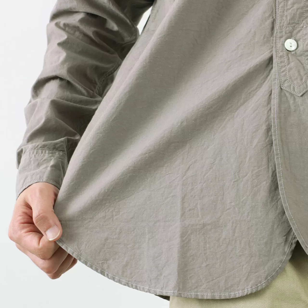 FOB FACTORY Long Sleeves>Frc005 Special Order Military Dump Band Collar Shirt, Long Sleeves