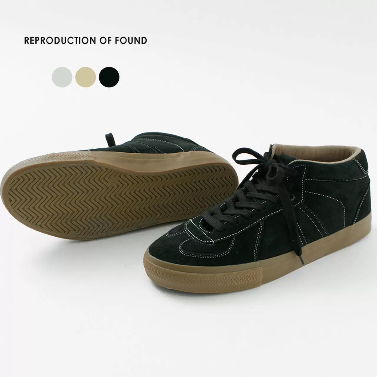 REPRODUCTION OF FOUND Sneakers>German Military Trainers Half Cut Shrink Leather Sneaker