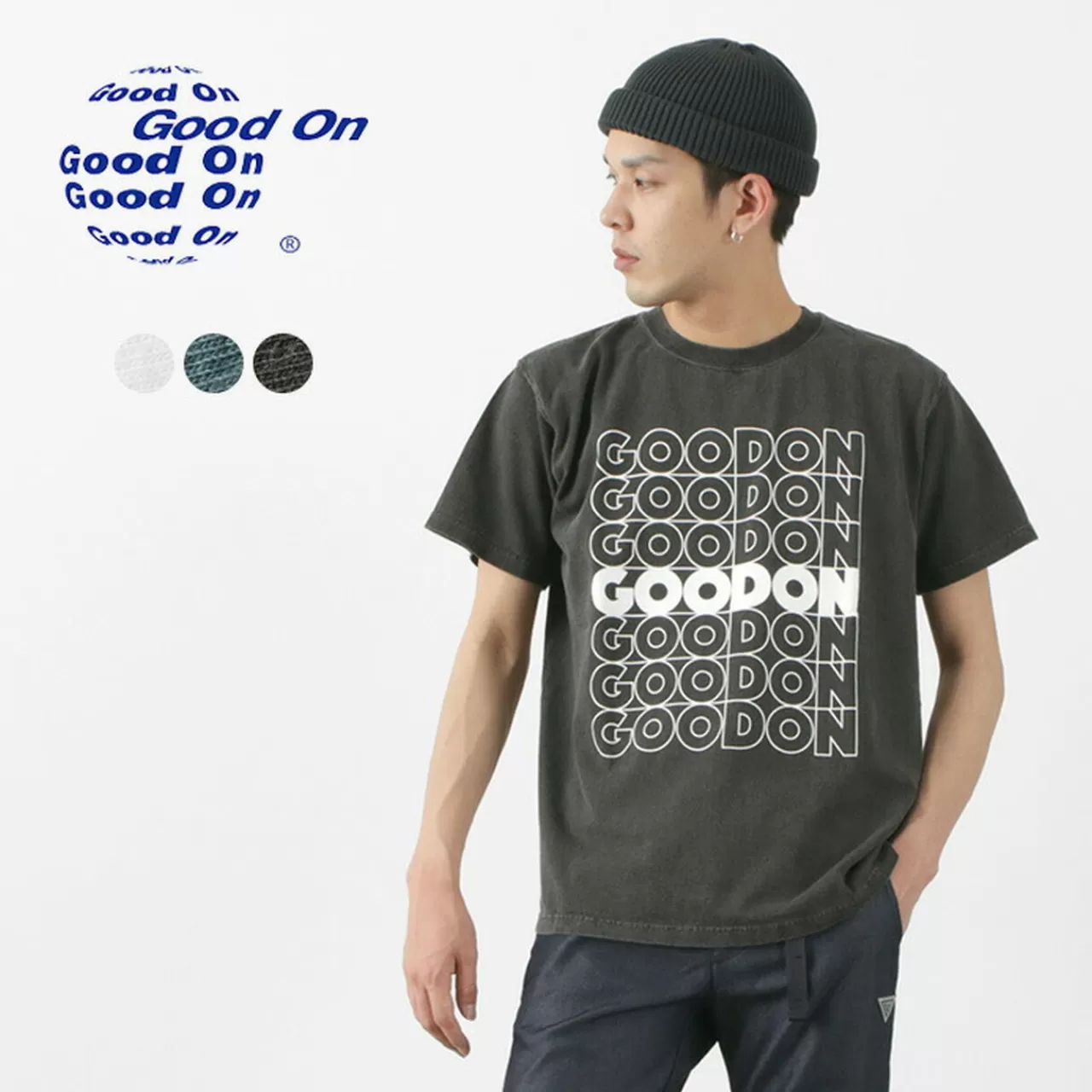 GOOD ON Short Sleeves>Go Square Logo Short Sleeve T-Shirt