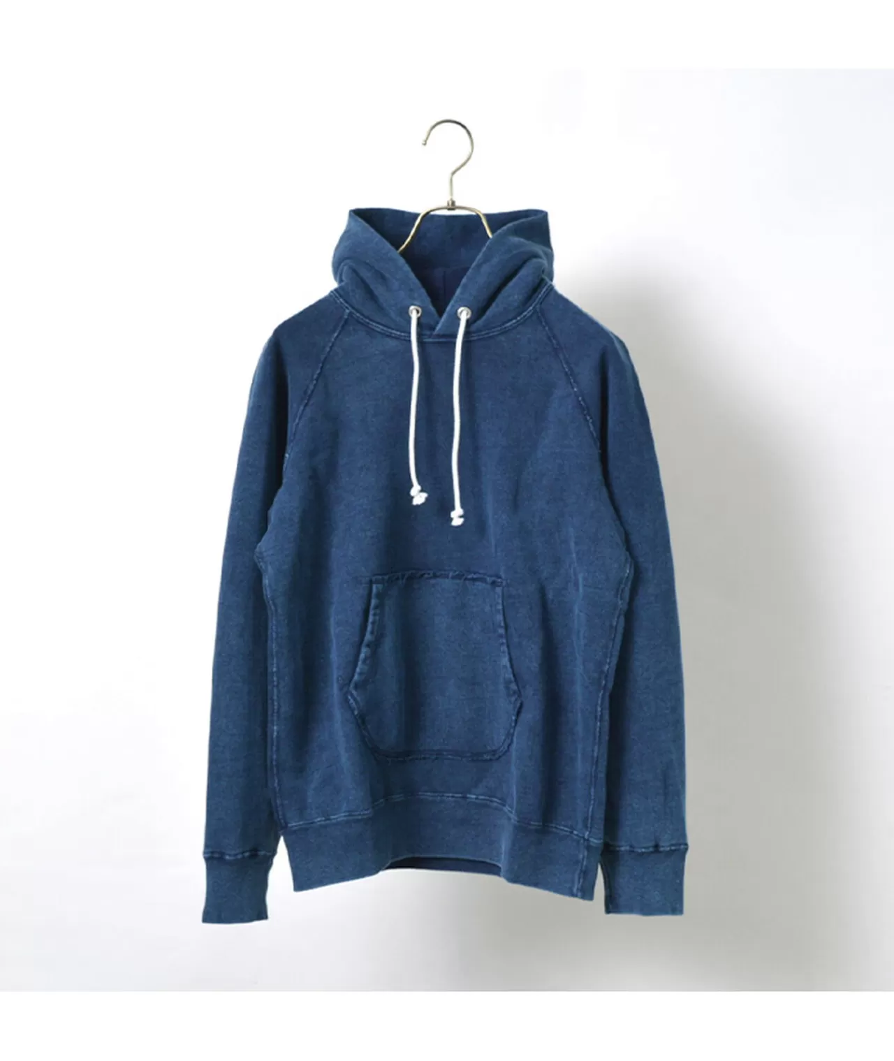 GOOD ON Long Sleeves>Gobw1203 Is Indigo Raglan Pullover Hooded Sweatshirt Indigoshave