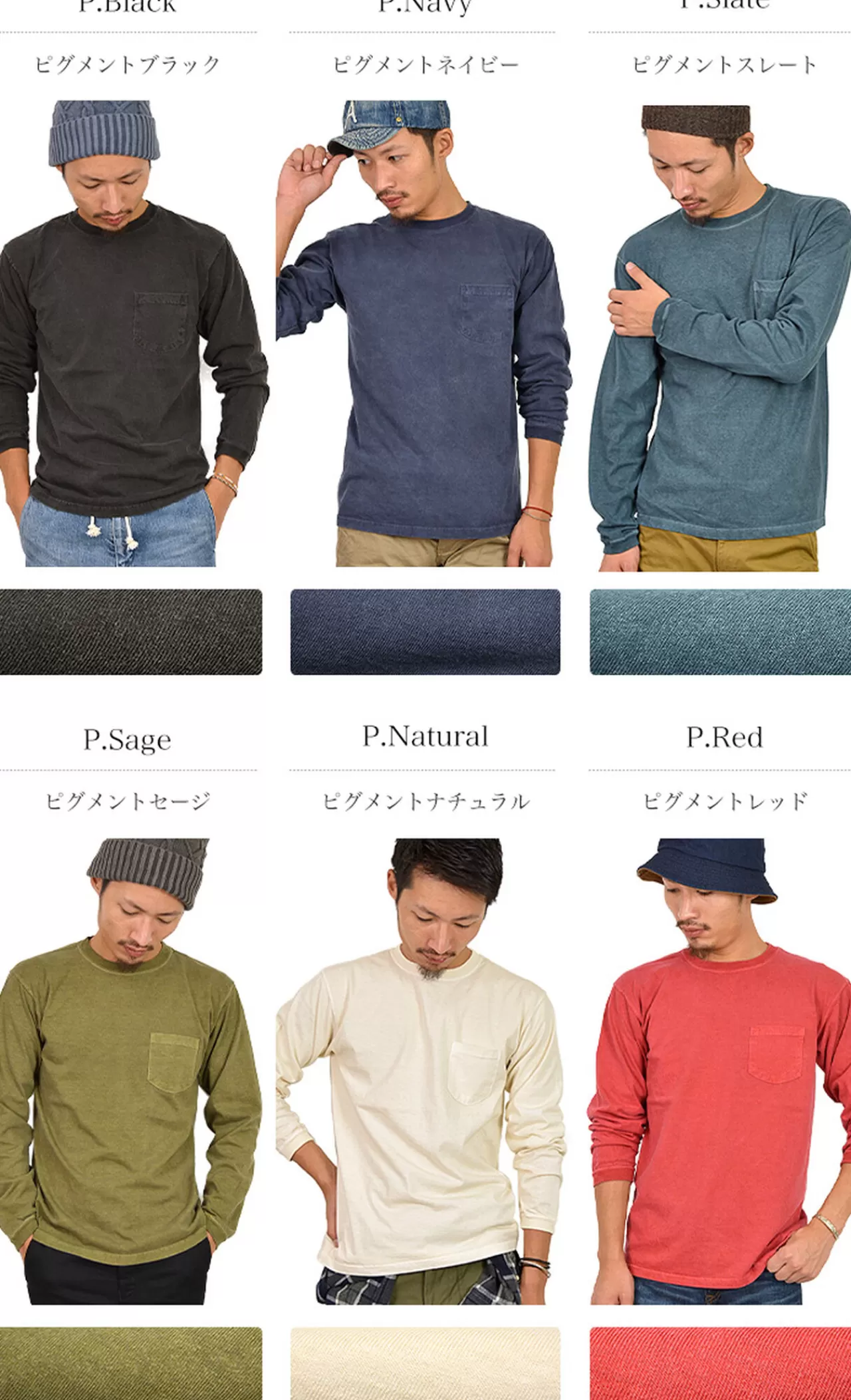 GOOD ON Long Sleeves>Golt1306 Long Sleeve Pocket Crew Neck T-Shirt