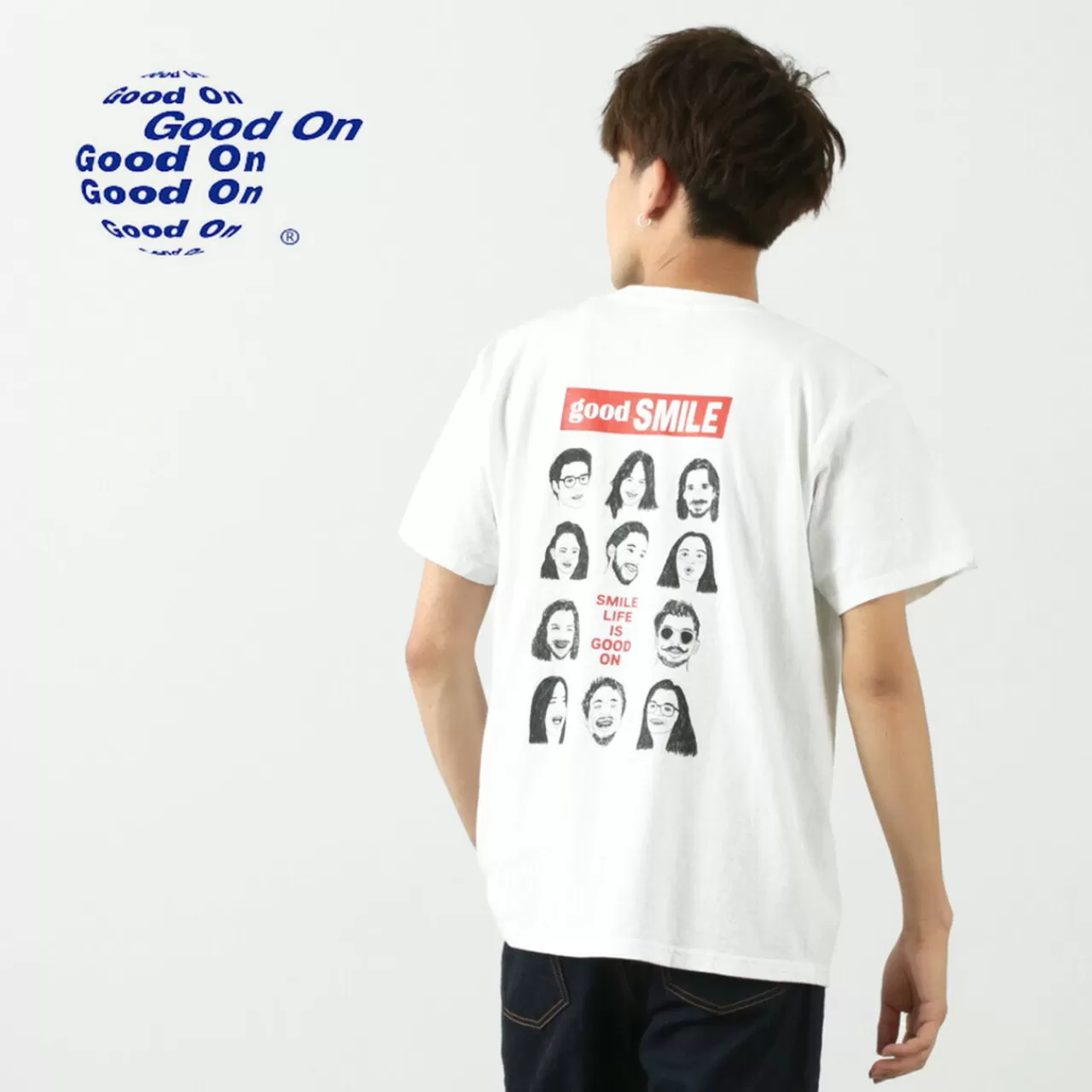 GOOD ON Short Sleeves>Good Smile T-Shirt White