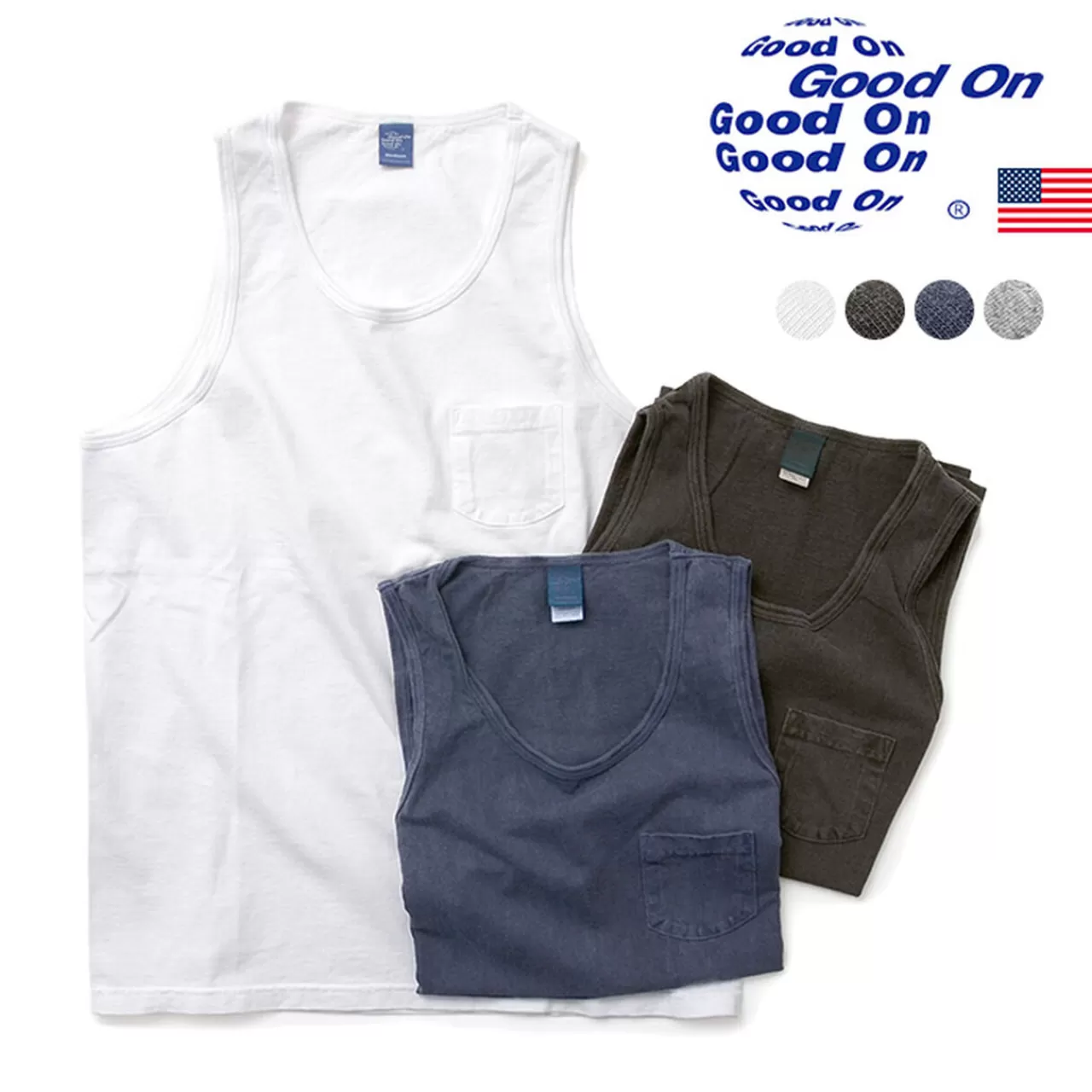 GOOD ON Sleeveless>Gost1104 Pocket Tank Top