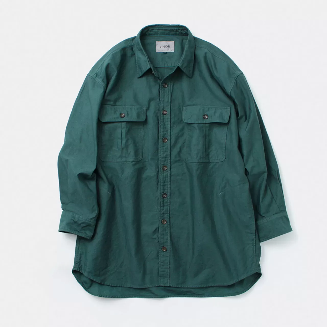 FNOR Long Sleeves>Grandval Garment Dye Shrimp Sleeve Shirt Coat Kellygreen