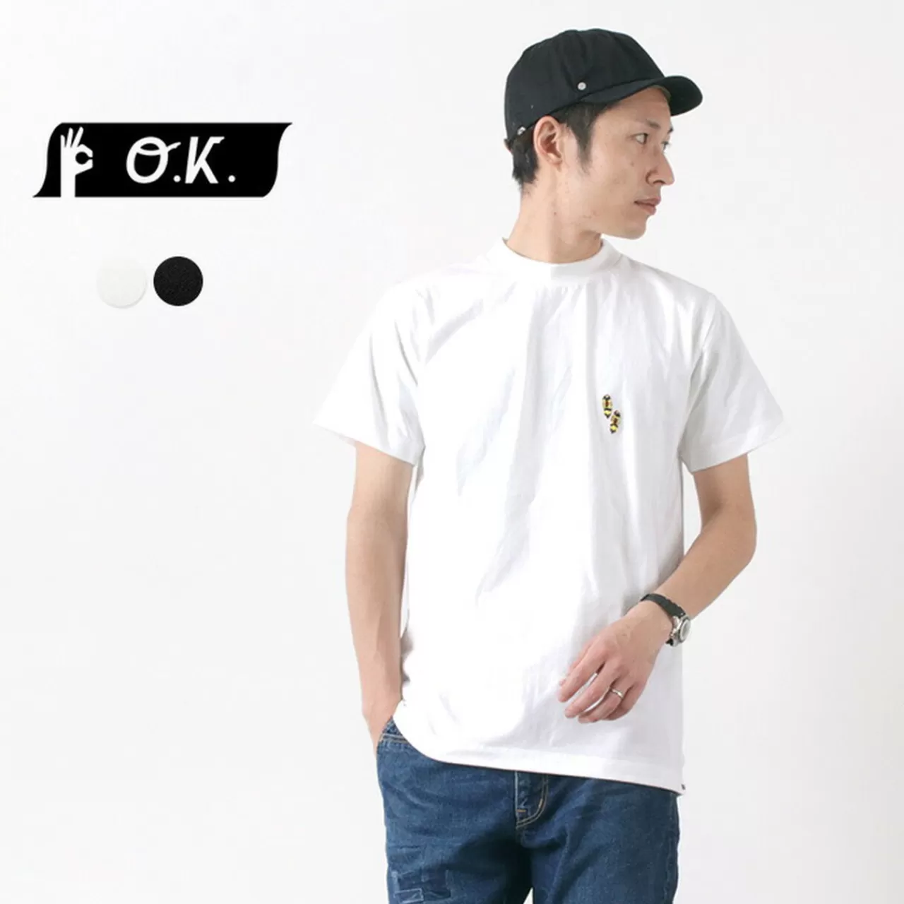 O.K. Short Sleeves>Hand Embroidered Pump T-Shirt