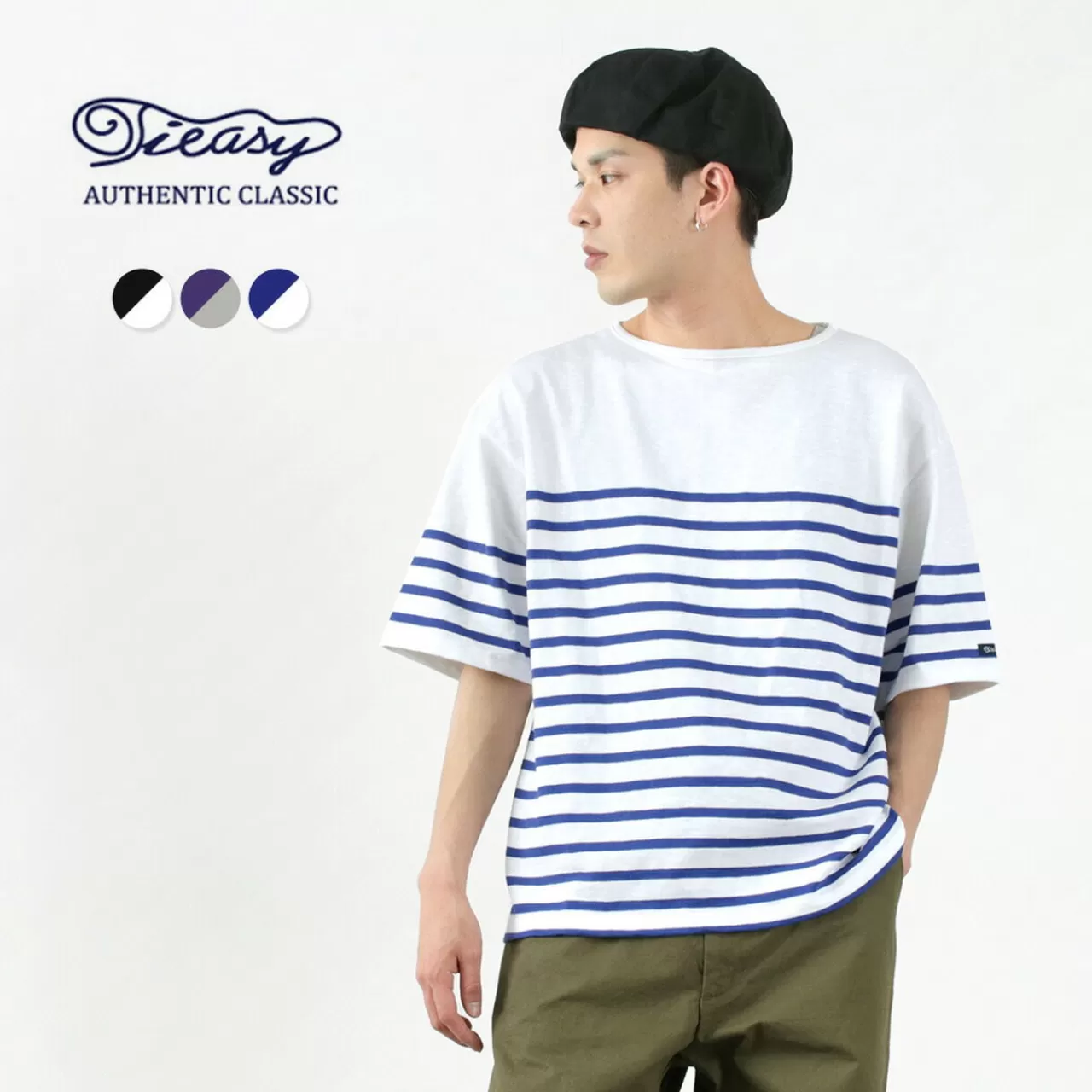 TIEASY Short Sleeves>Hdcs Big Katanuki Boat Neck T-Shirt