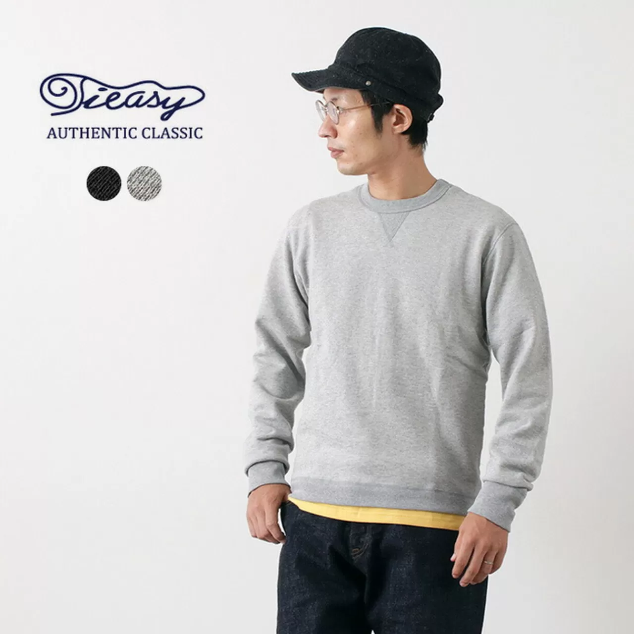 TIEASY Long Sleeves>Hdcs-Super Sweatshirt V-Gusset Crew Neck