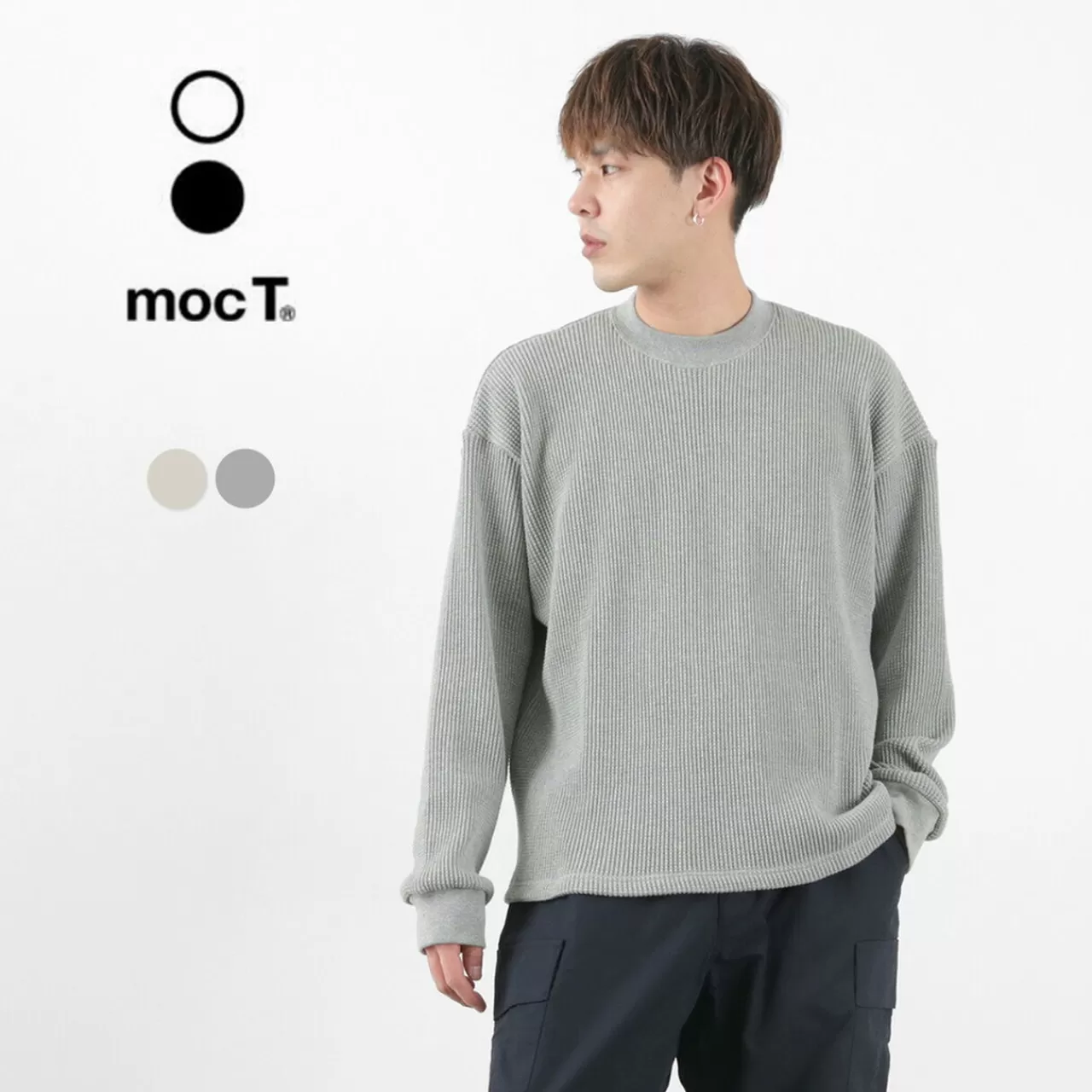 MOC T Long Sleeves>Heavy Neon Waffle Crew Neck Long Sleeve T-Shirt