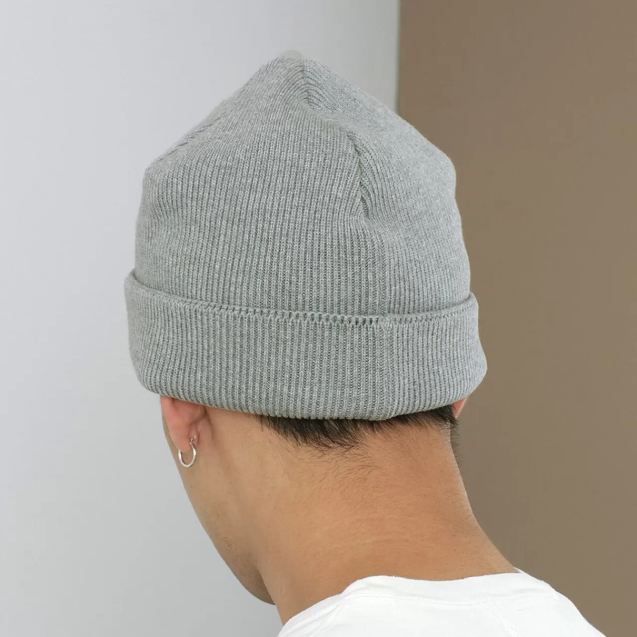 MOC T Hats>Heavy Weight Knit Cap/Men'S/Women'S Knit Cap/Solid Colour/Moukku-Grey/Made In Japan/M09-9491/Heavy Weight Knit Cap Heathergrey