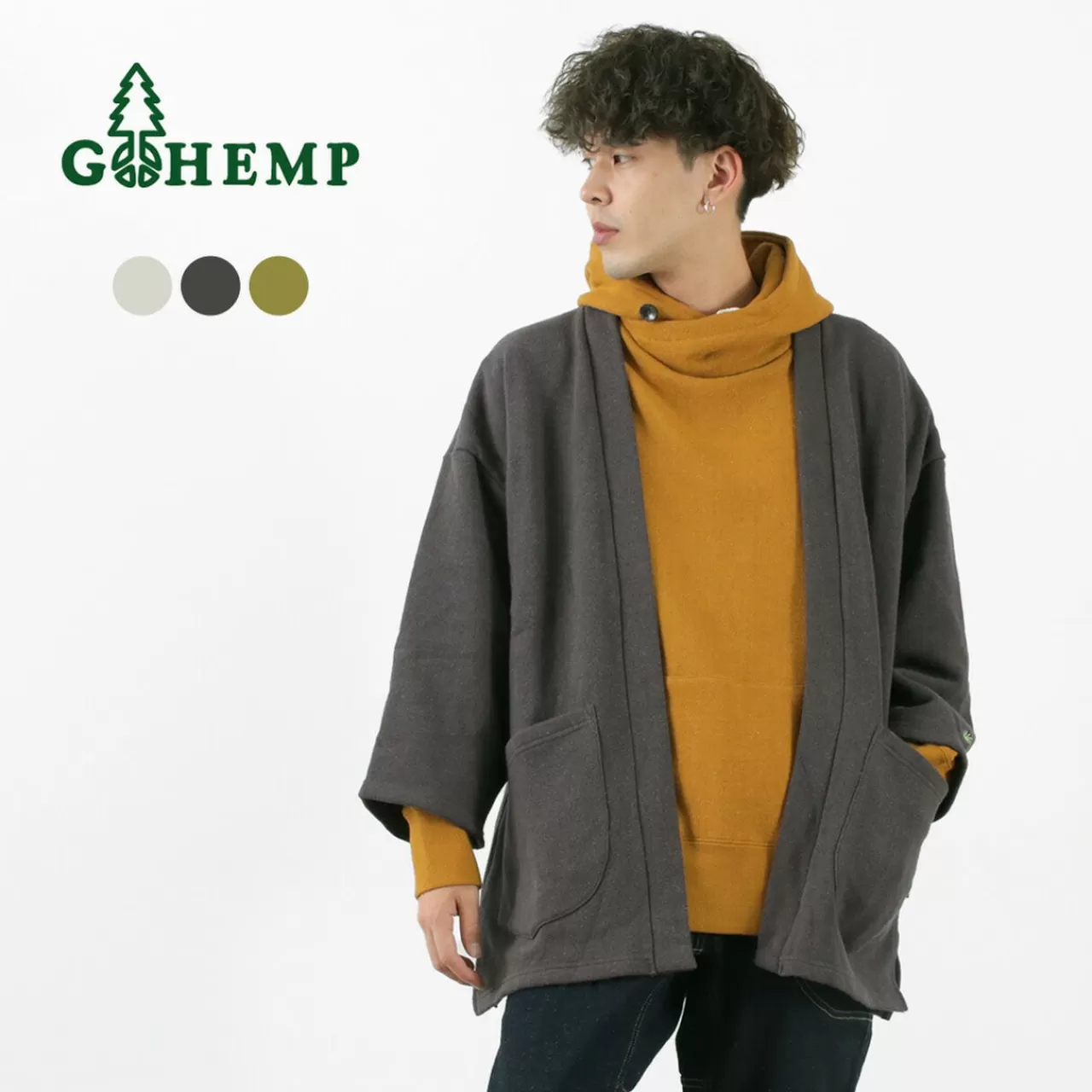 GOHEMP Cardigan>Hemp Sweatshirt Haori Cardigan