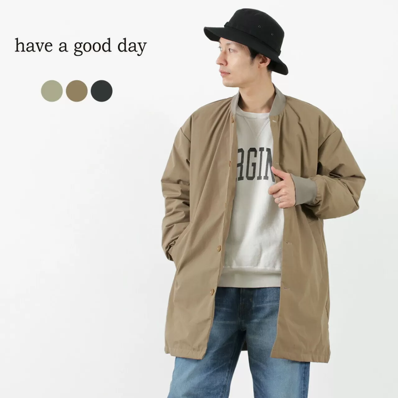 HAVE A GOOD DAY Coats>Hgd-300 Rib Collar Down Coat