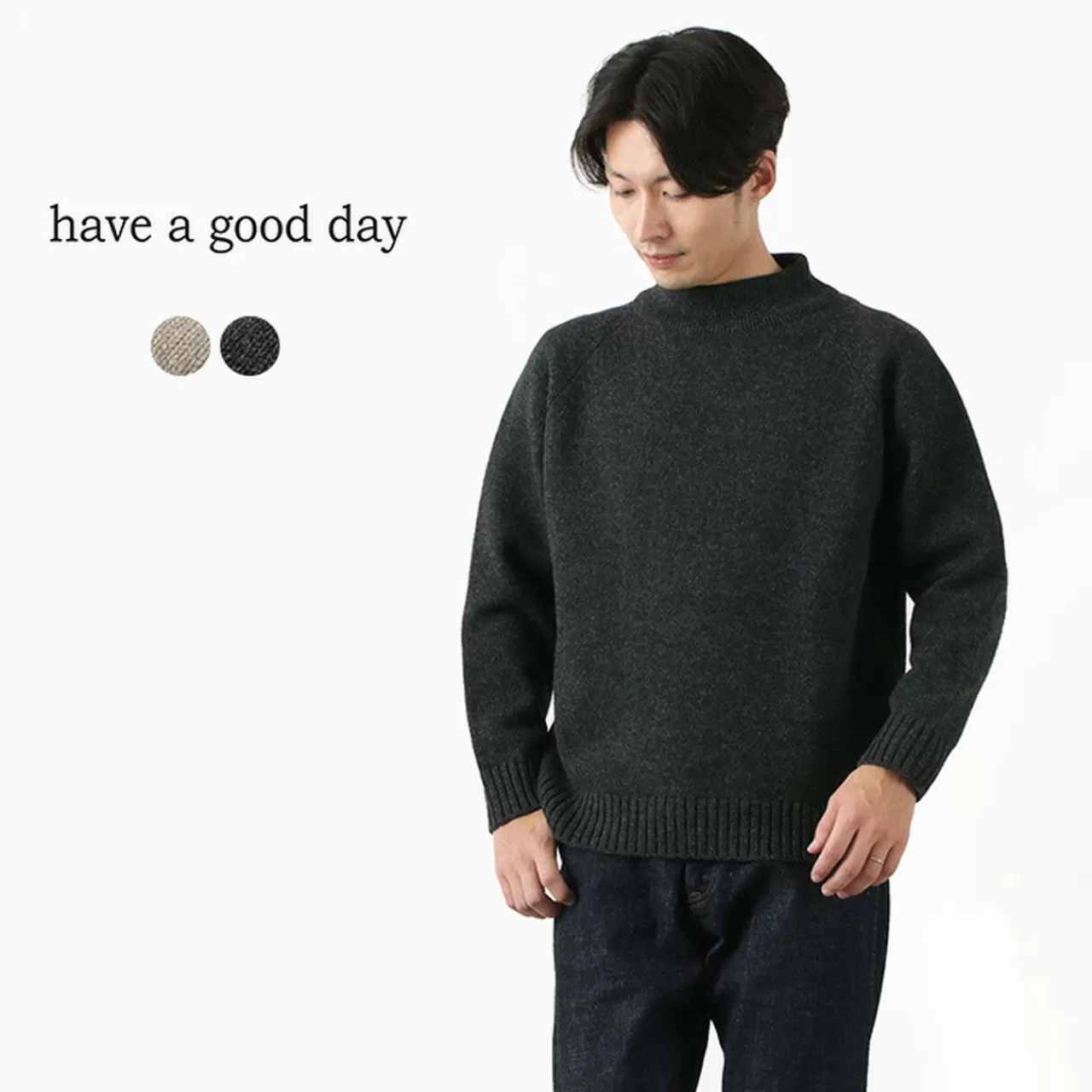 HAVE A GOOD DAY Long Sleeves>High Neck Sweater