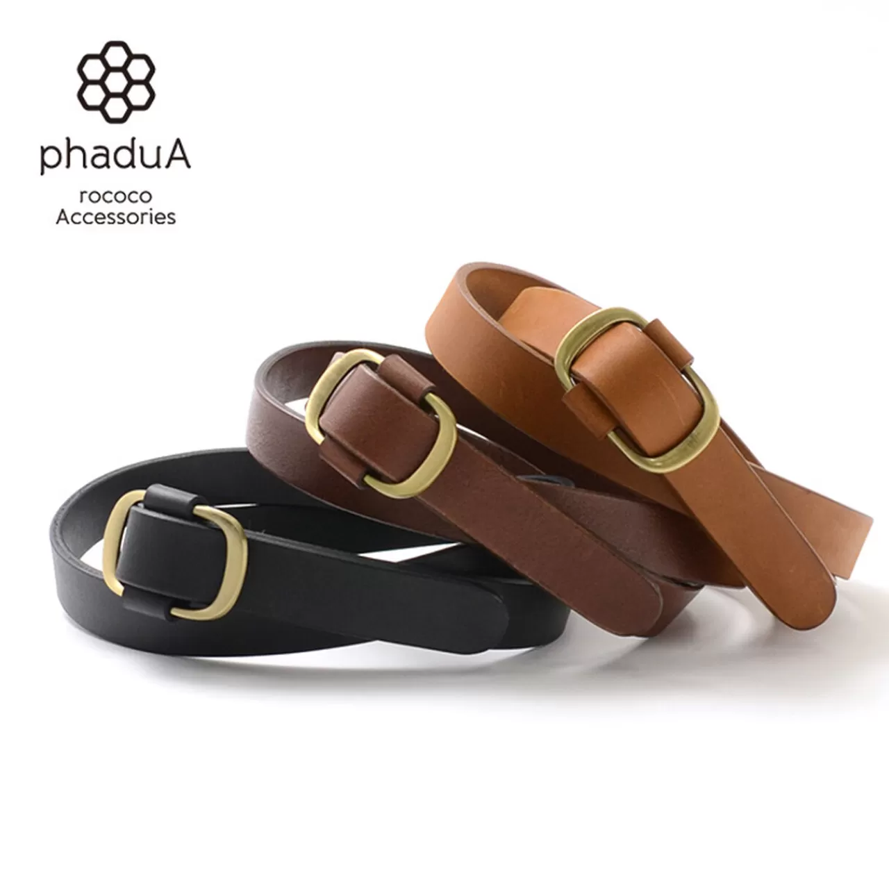 PHADUA Belt>Holeless Leather Buckle Belt/18Mm