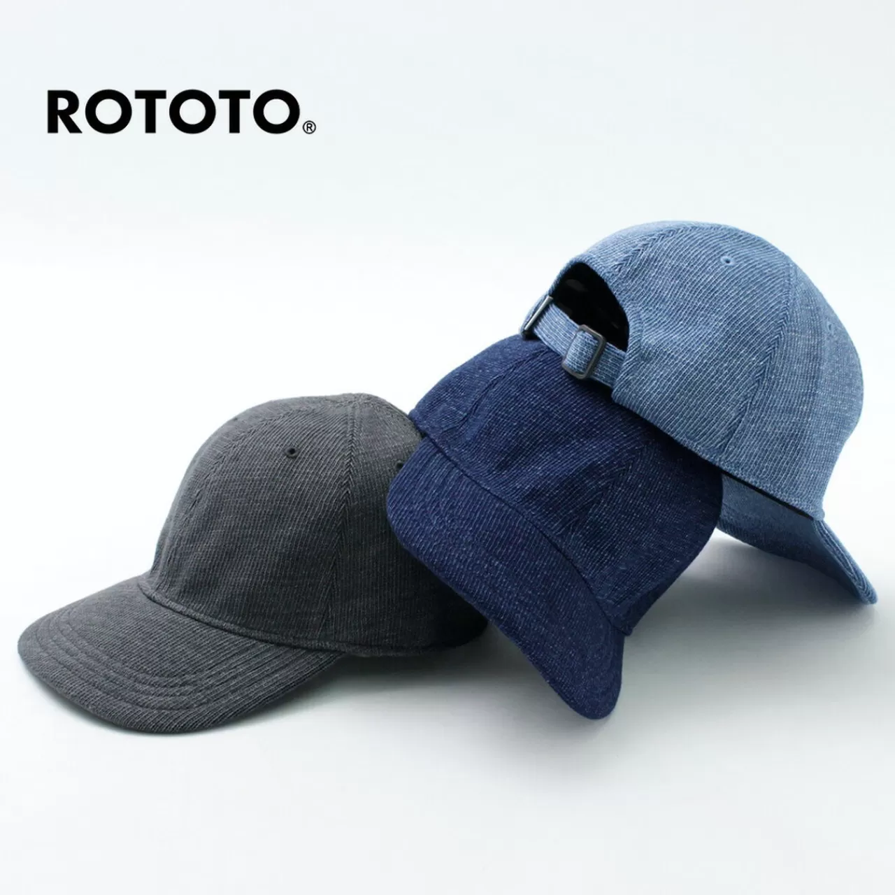 ROTOTO Hats>Indigo Cotton 6-Panel Knitted Cap