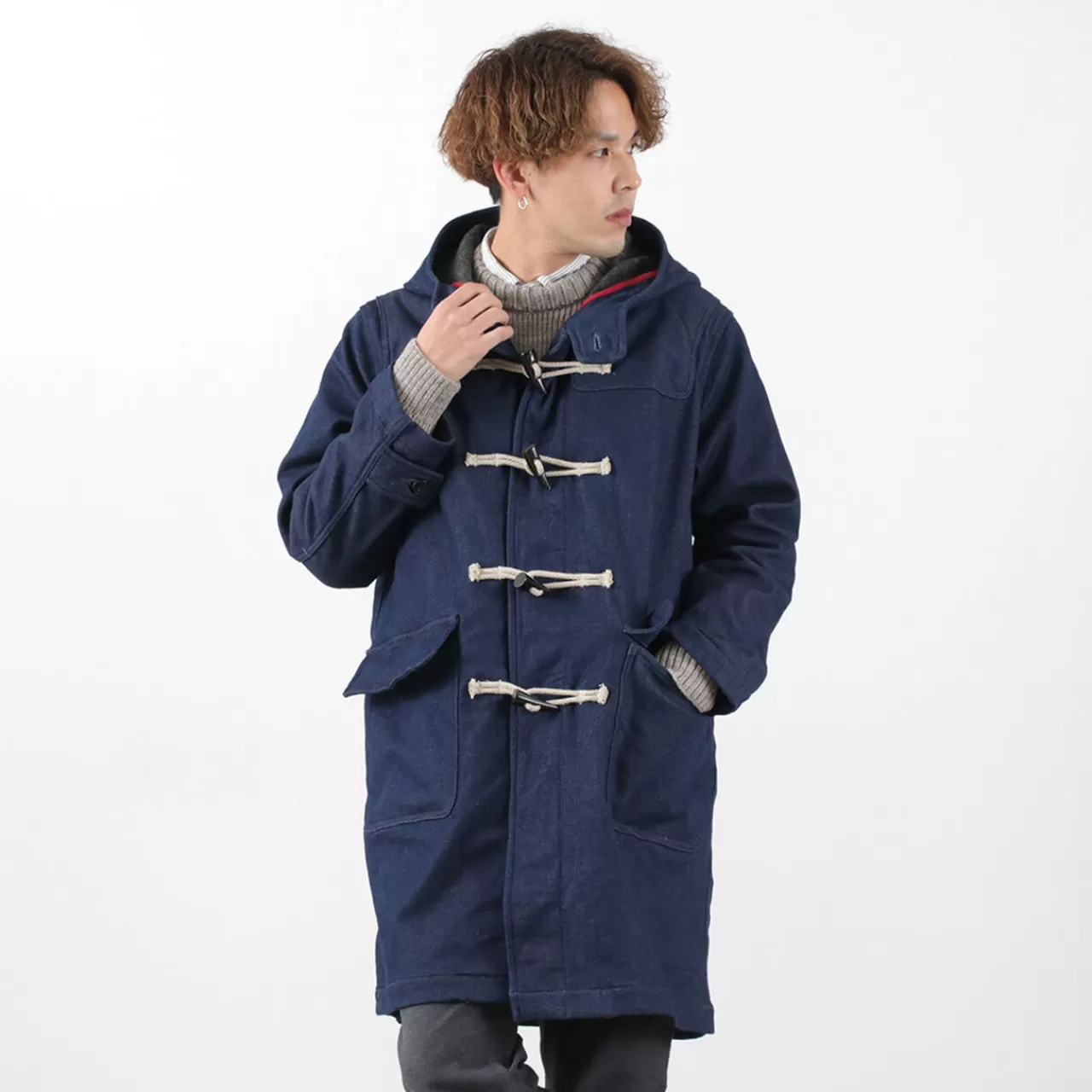 FOB FACTORY Coats>Indigo Duffle Coat Onewashed