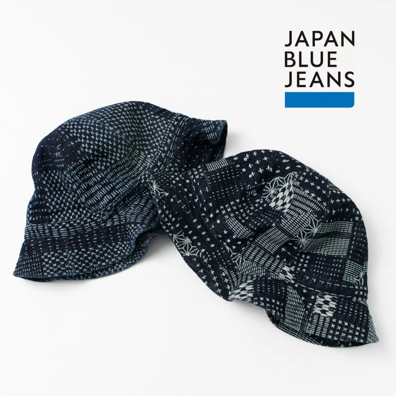 JAPAN BLUE JEANS Hats>Indigo Stashiko-Style Bucket Hat