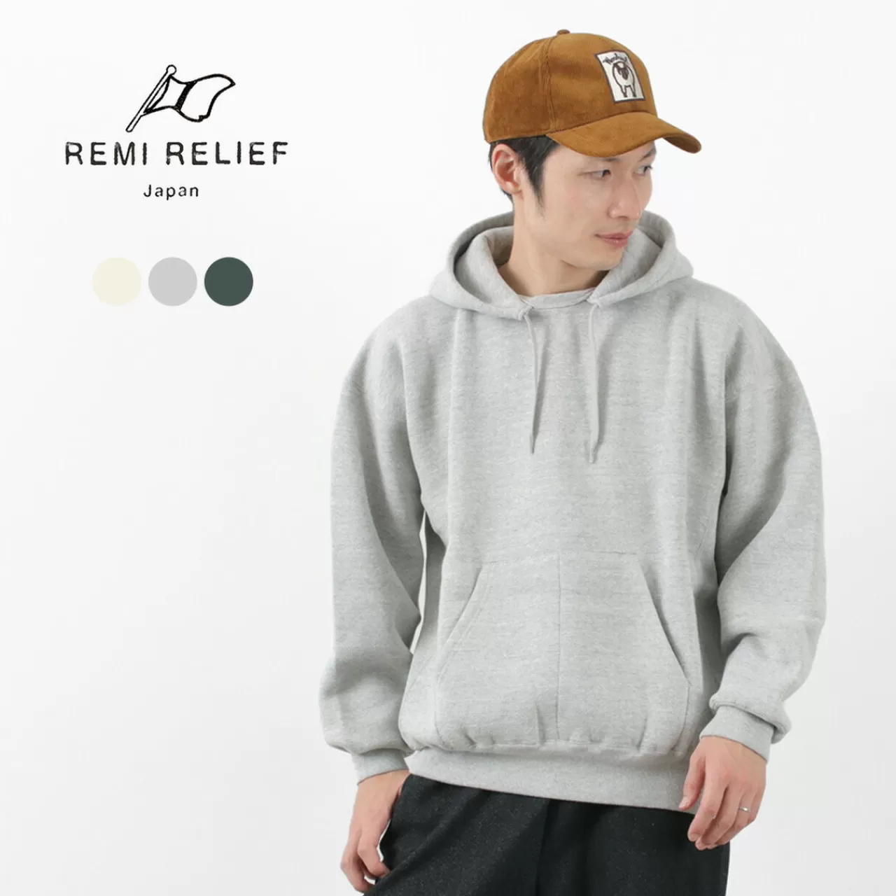 REMI RELIEF Long Sleeves>Jazz Nep Raised Lined Hoodie With Rear Back Hoodie