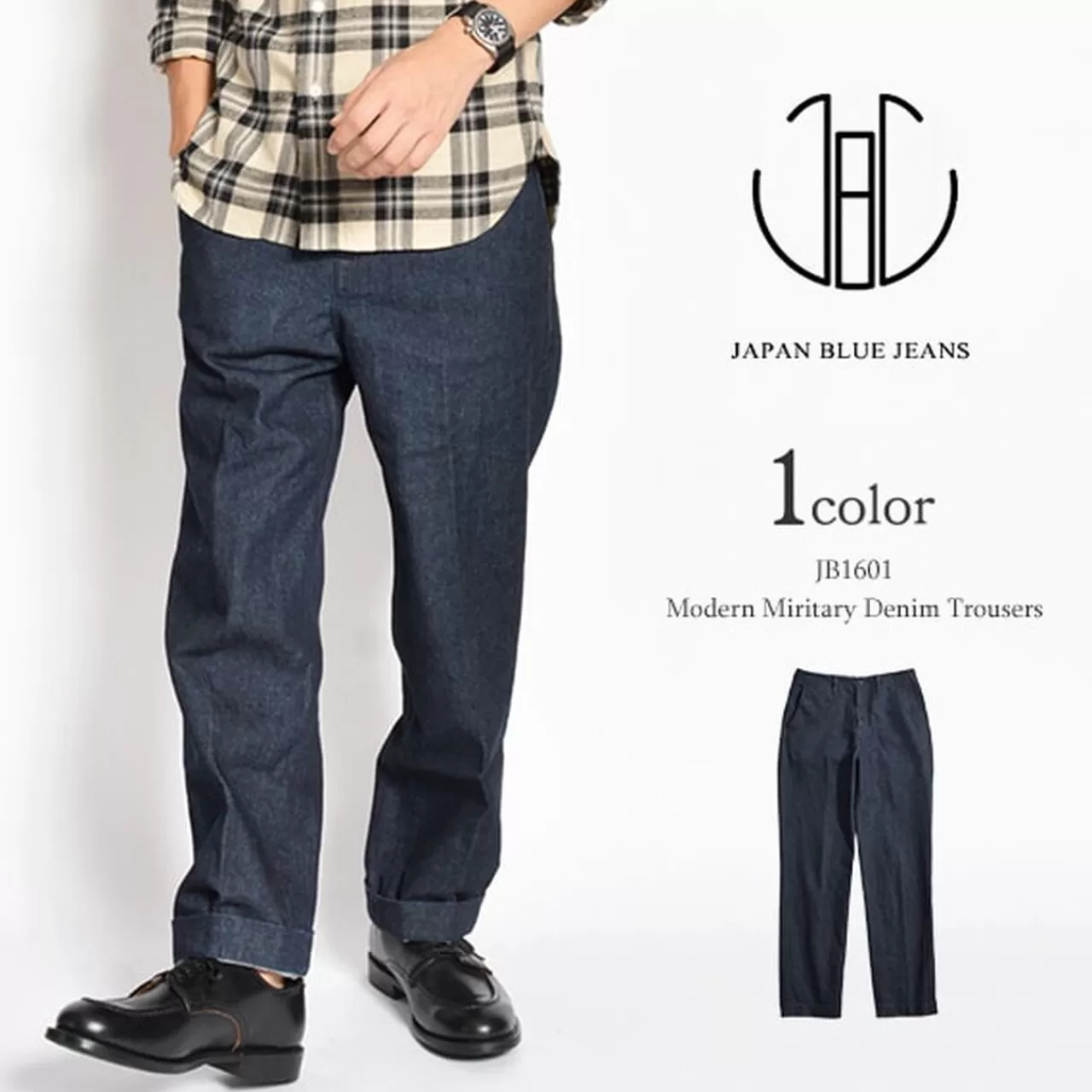 JAPAN BLUE JEANS Trousers>Jb1601 Modern Military Denim Trousers Indigo