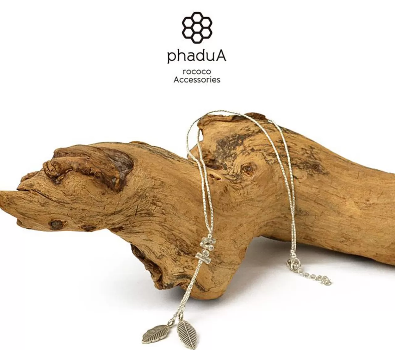 PHADUA Necklaces>Karen Leaf Bead Necklace Silver