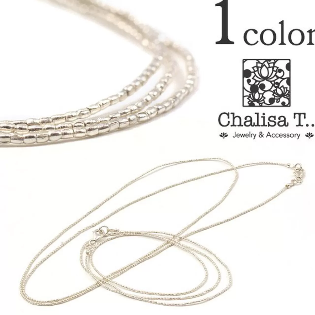 CHALISA T.. Anklets>Karen Tiny Beads 3Way Accessory Silver