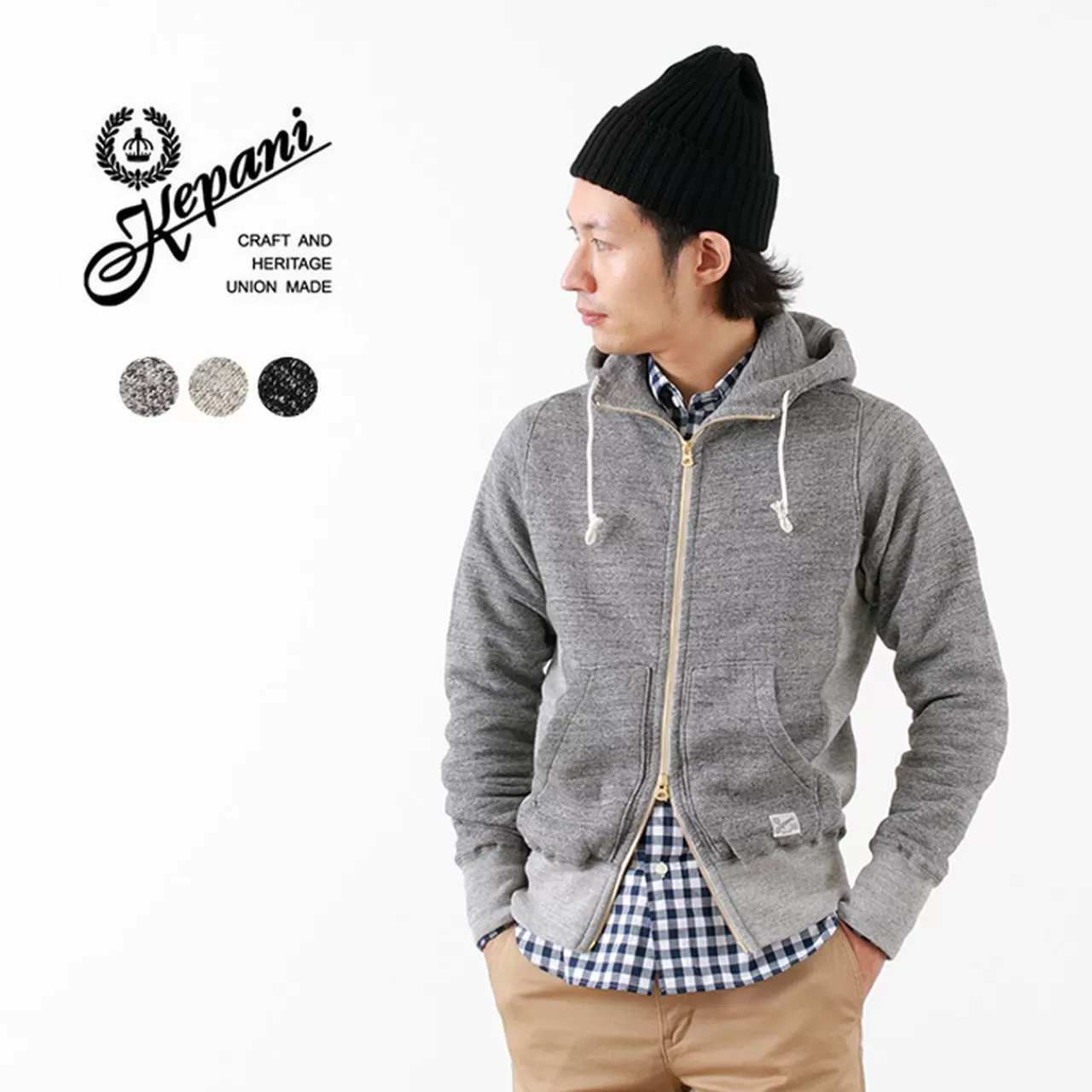 KEPANI Long Sleeves>Kp5002Ms Neo Manhattan/Full Zip Sweatshirt Hoodie