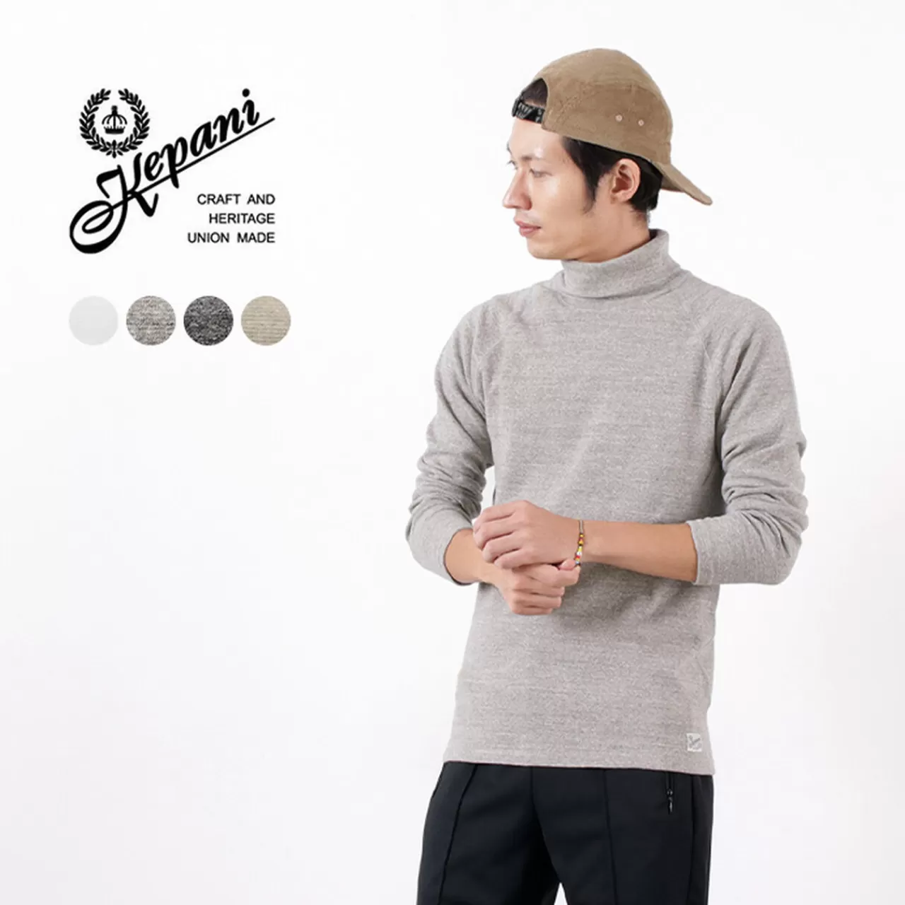 KEPANI Long Sleeves>Laffy Stretch Fleece Turtleneck Long Sleeve Tee