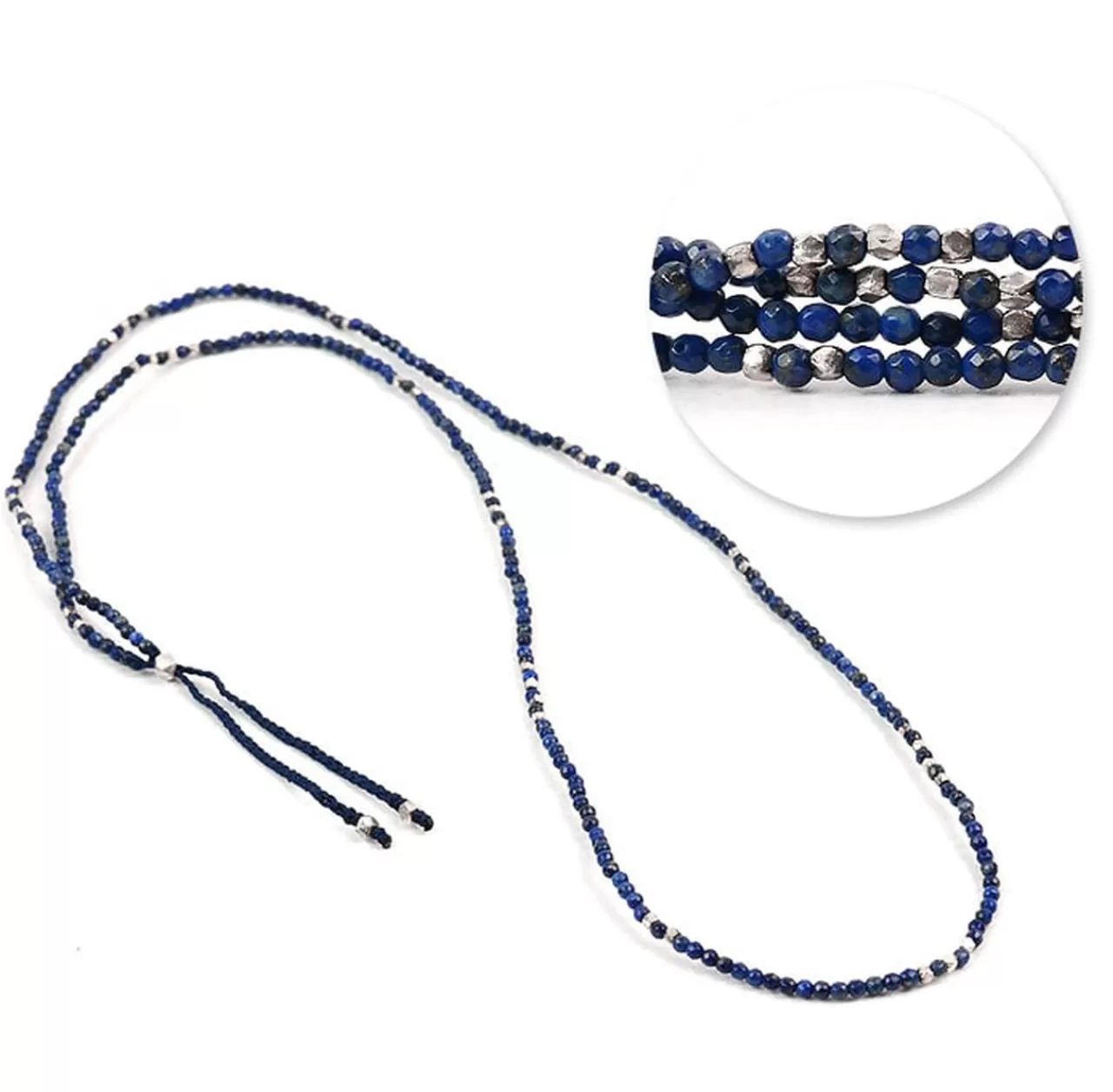 CHALISA T.. Necklaces>Lapis Lazuli 2Mm Cut Beads 2 Way Accessory Necklace/Bracelet Lapislazuli