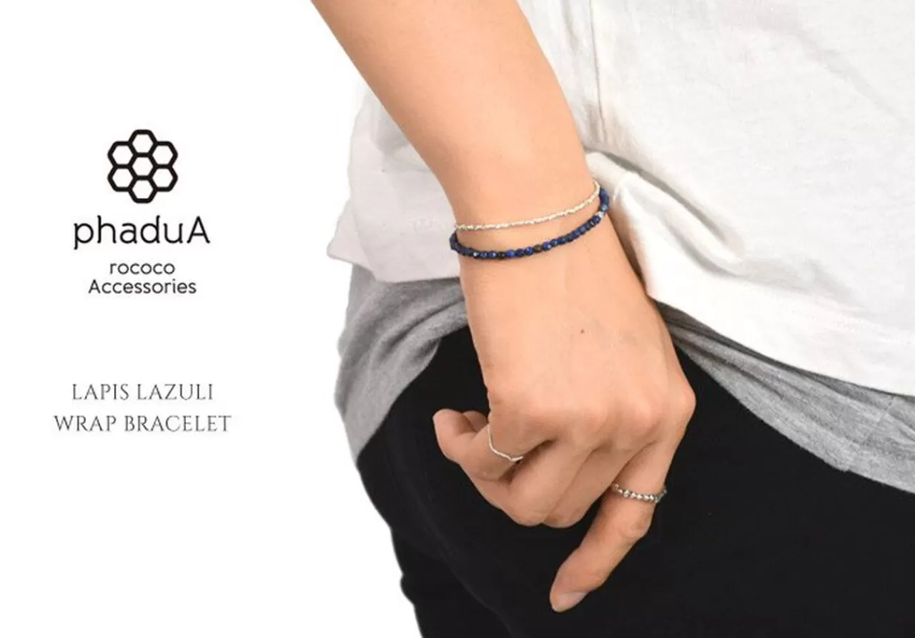 PHADUA Bracelets>Lapis Lazuli W-Wrap Bracelet Blue