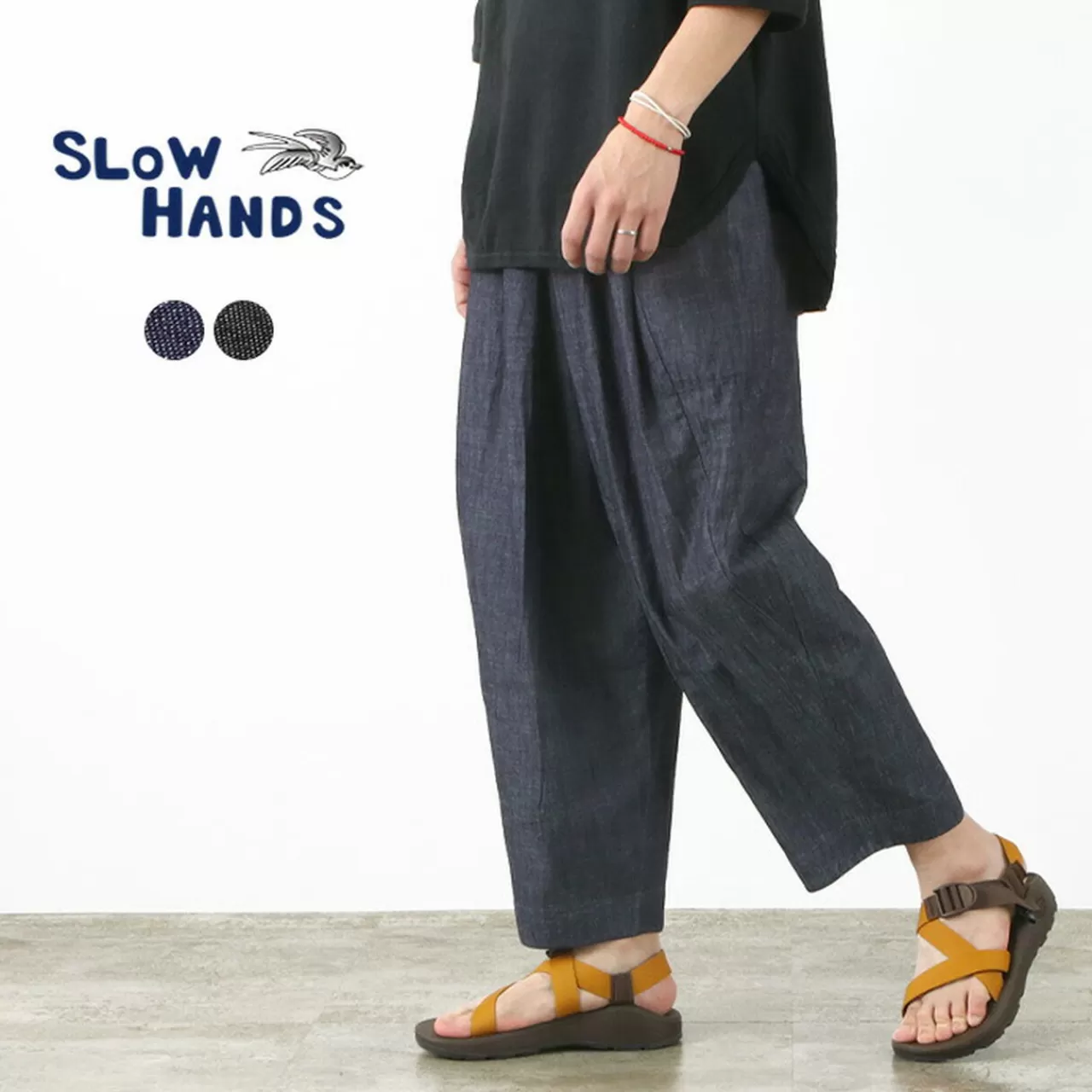 SLOW HANDS Trousers>Light Denim Beach Pants