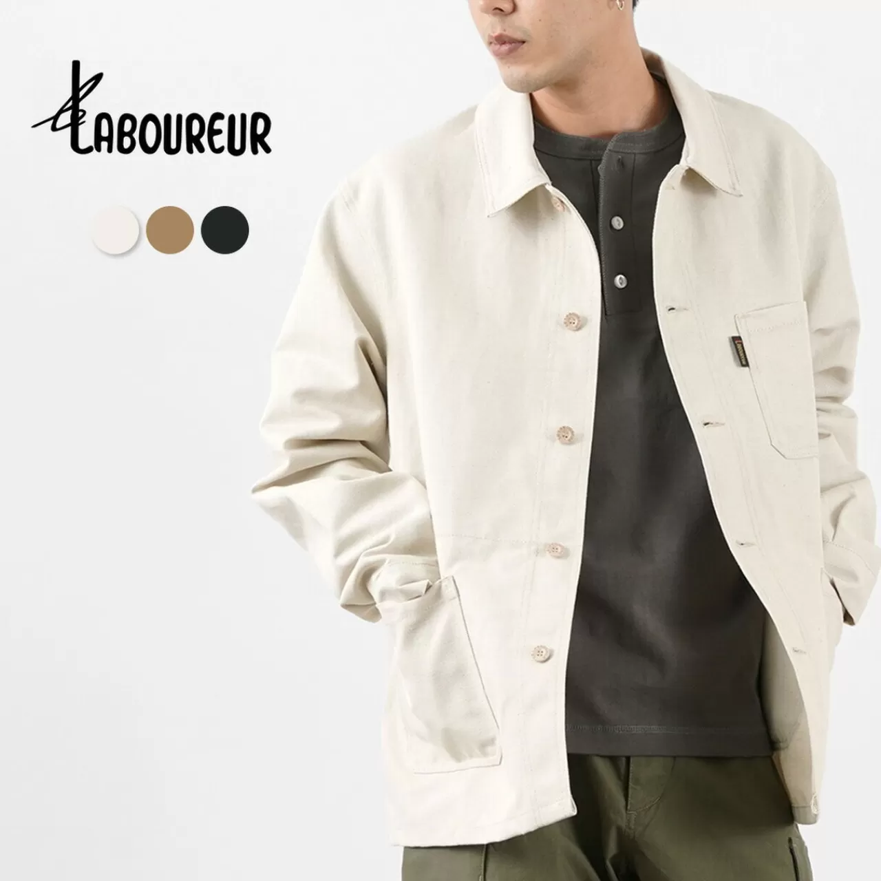 LE LABOUREUR Jackets>Linen Cotton Coverall Jacket