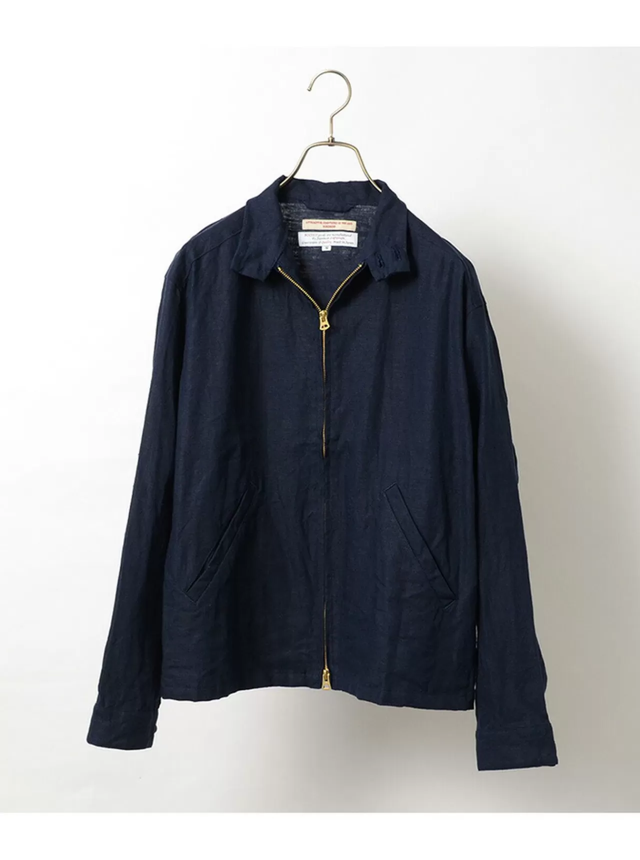 ROCOCO Jackets>Linen Harrington Jacket Navy