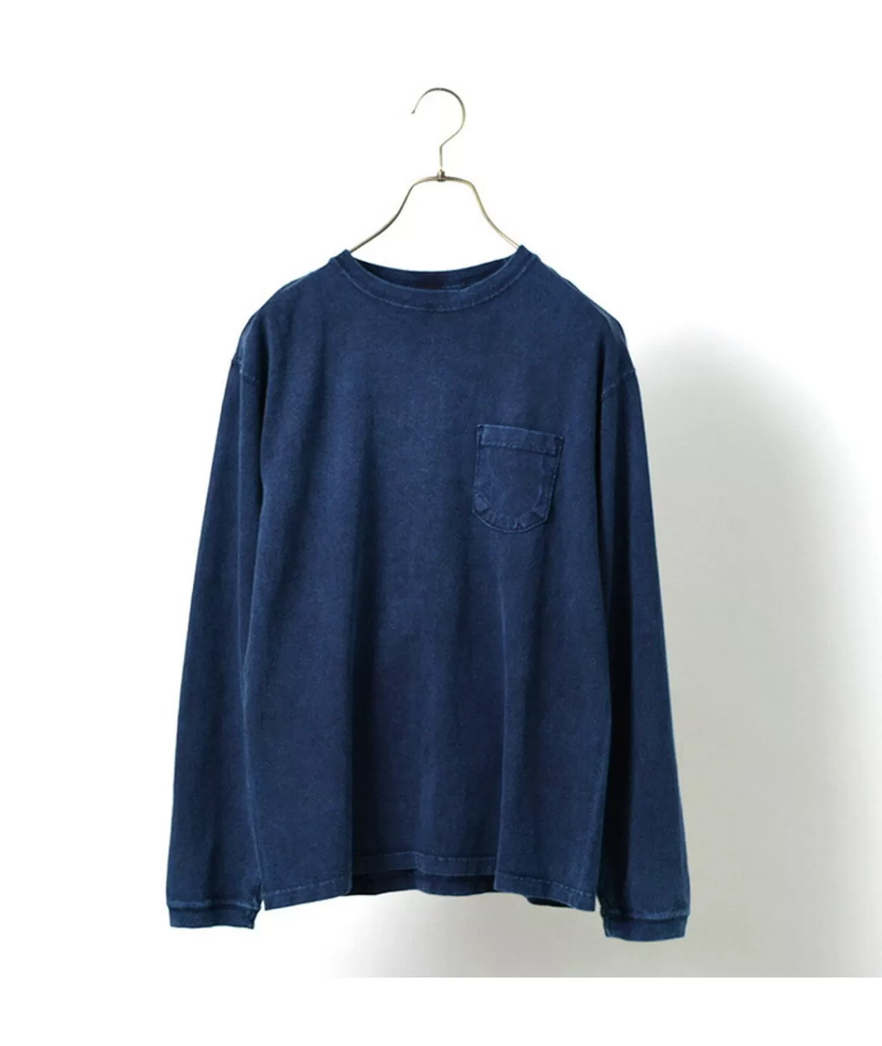 GOOD ON Long Sleeves>Long Sleeve Pocket Crew Tee/Indigo Shave Indigoshave