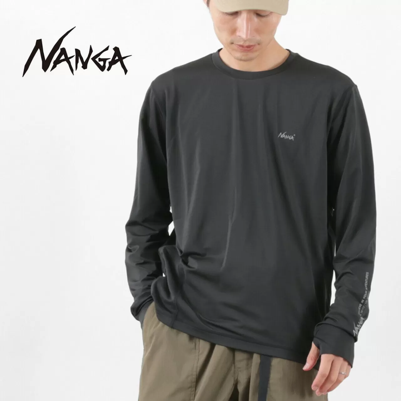 NANGA Long Sleeves>Long Sleeve Rush Guard Black